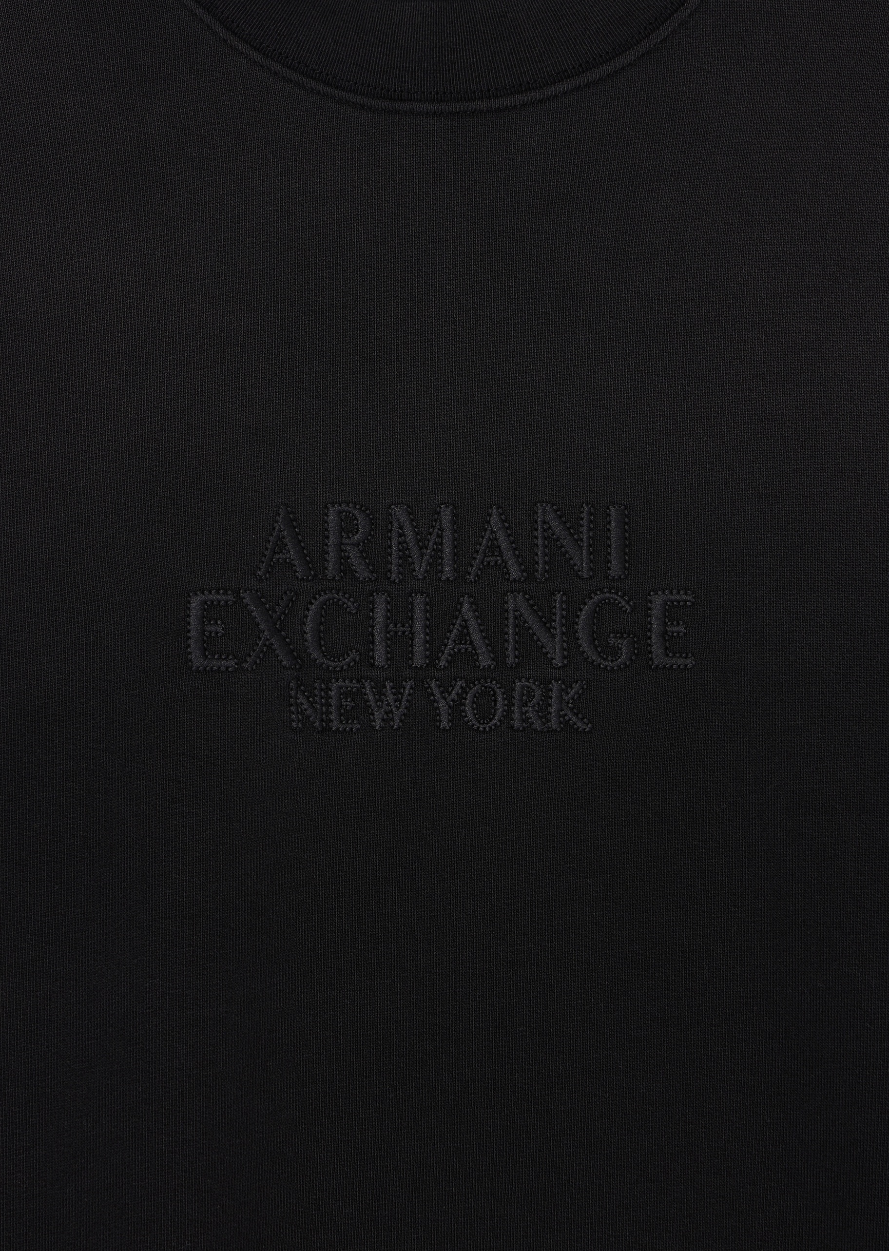 ARMANI EXCHANGE 男士纯棉合身长袖圆领刺绣徽标卫衣