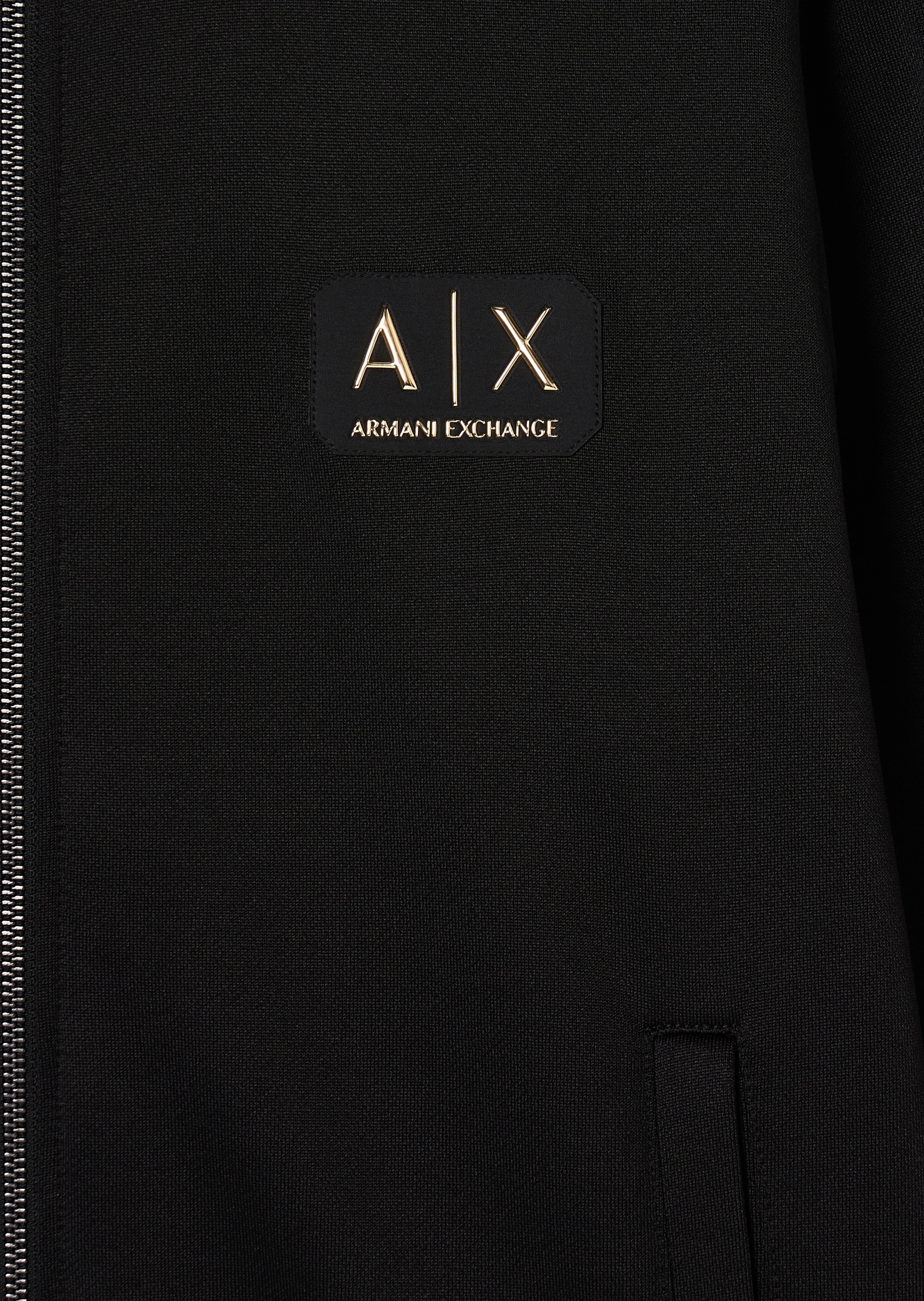 ARMANI EXCHANGE 男士合身长袖连帽拉链门襟标识贴片卫衣外套