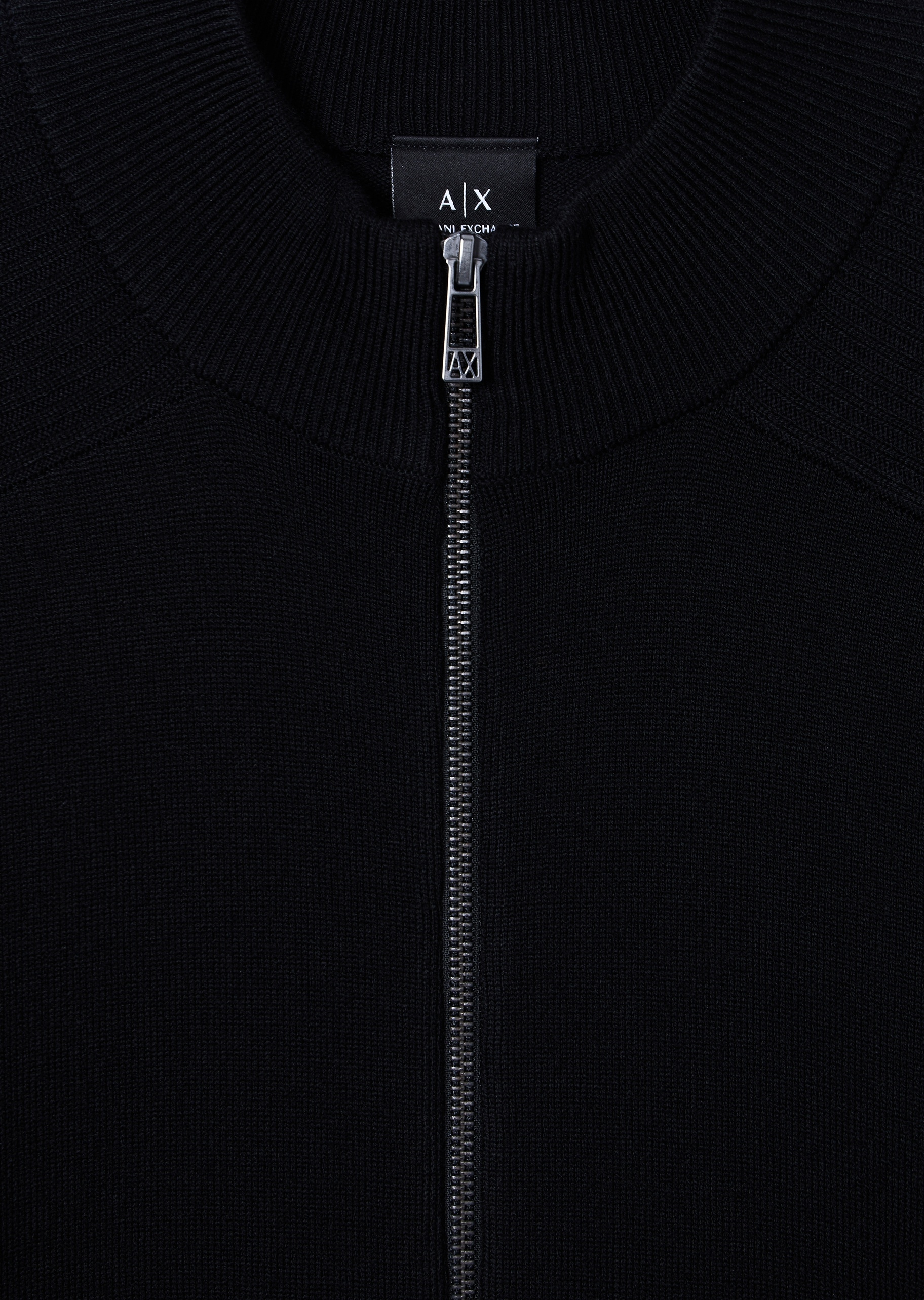 ARMANI EXCHANGE 男士长袖小立领拉链纯色针织开衫