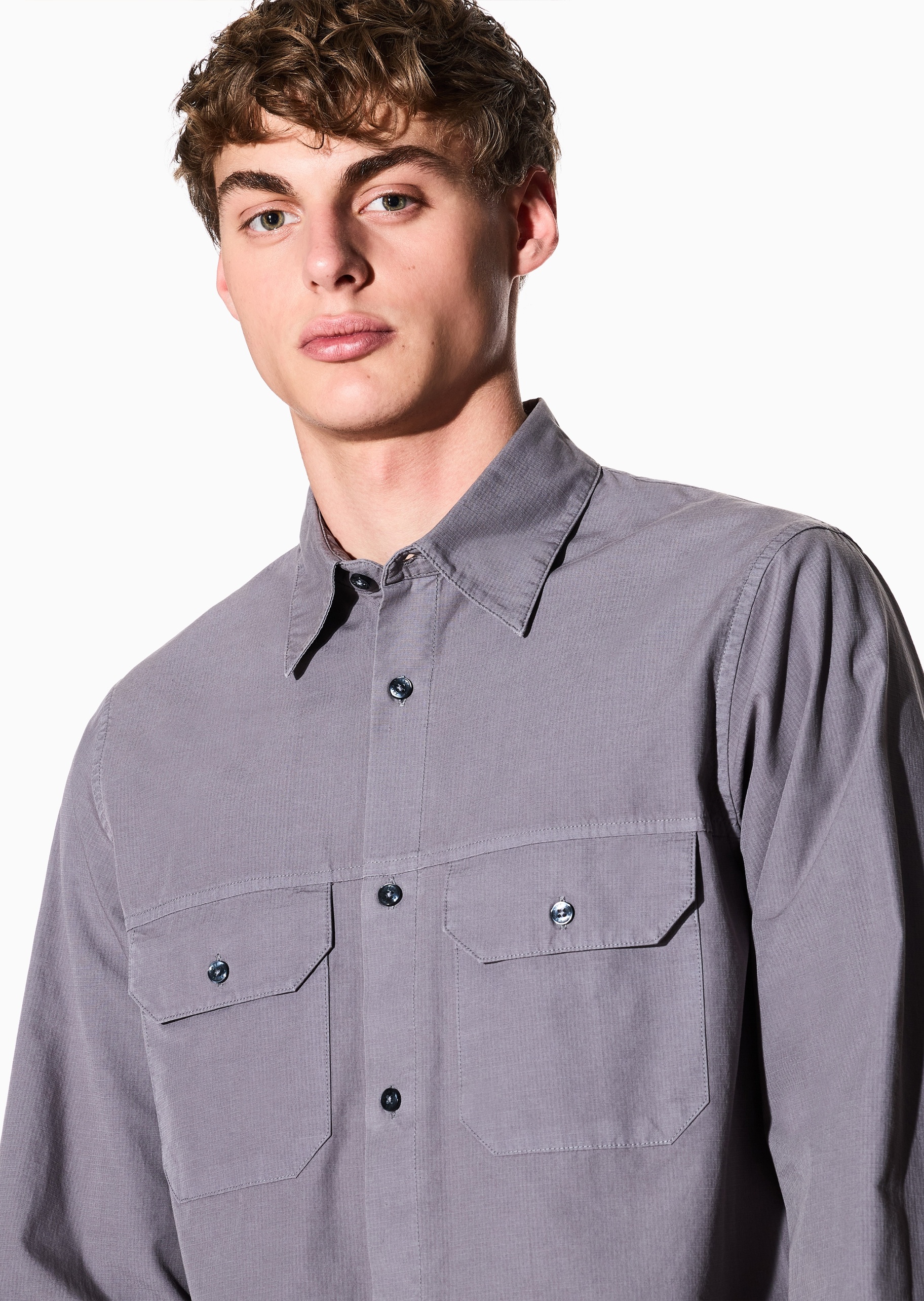 ARMANI EXCHANGE 男士纯棉长袖翻领工装休闲时尚衬衫