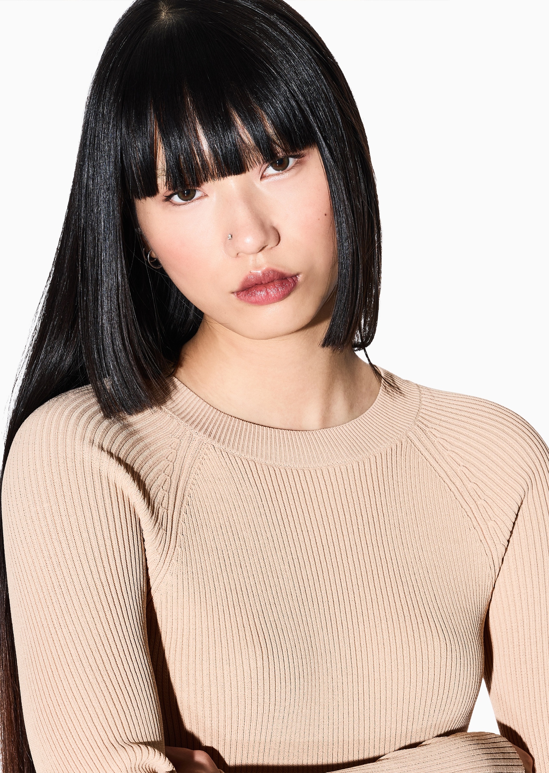 ARMANI EXCHANGE 女士修身长袖圆领纯色优雅针织衫