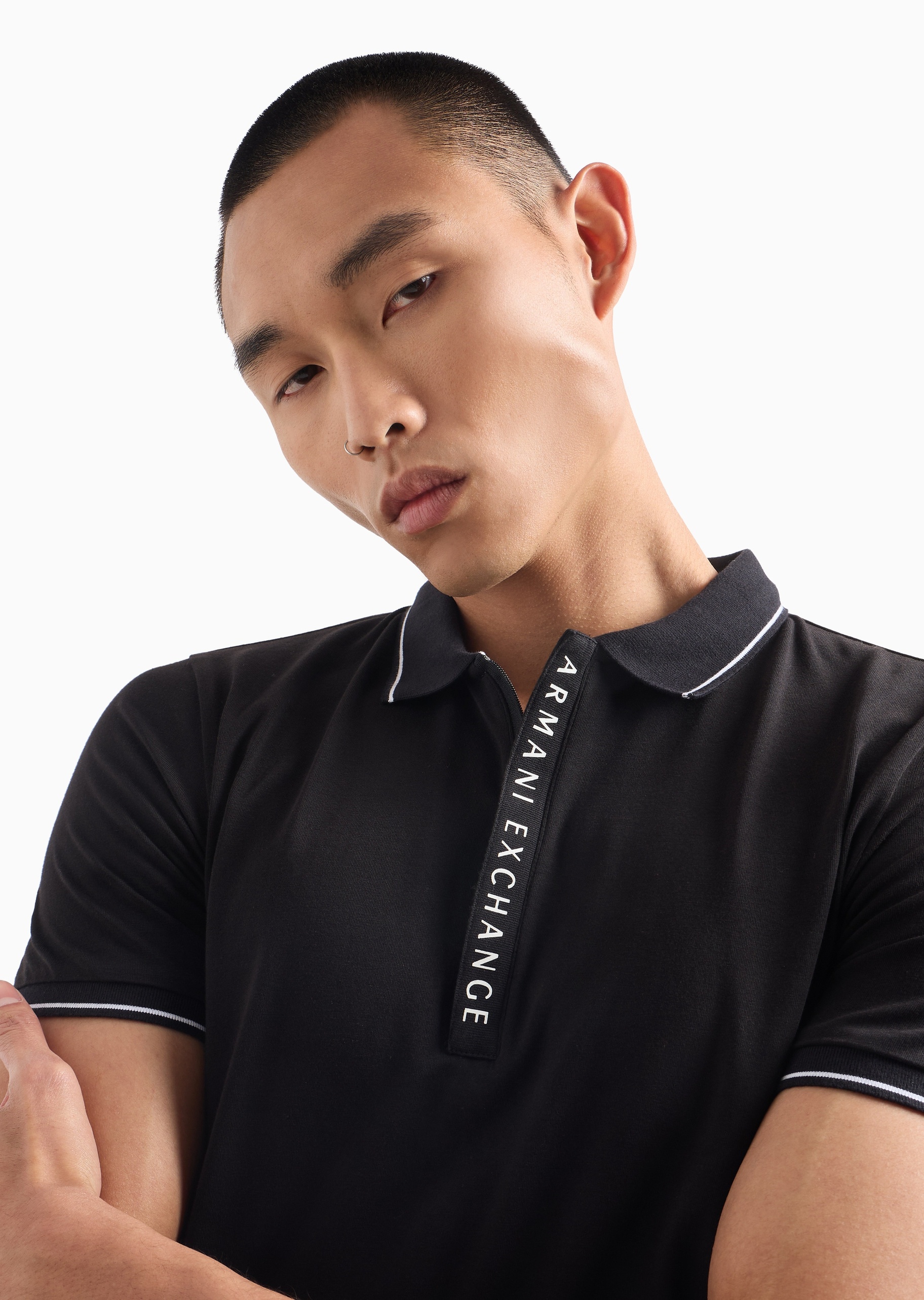 ARMANI EXCHANGE 男士纯棉合身短袖翻领复古多色Polo衫