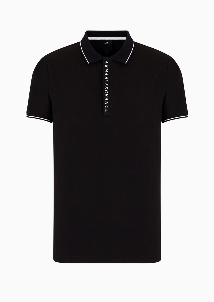 ARMANI EXCHANGE 男士纯棉合身短袖翻领复古多色Polo衫