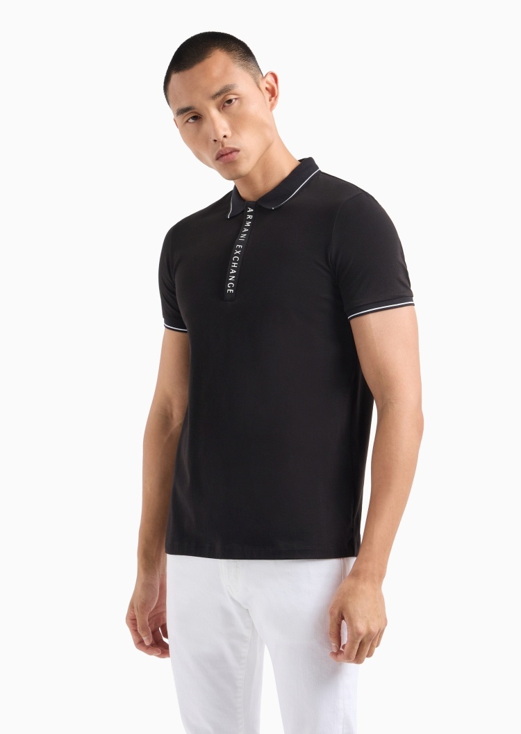 ARMANI EXCHANGE 男士纯棉合身短袖翻领复古多色Polo衫