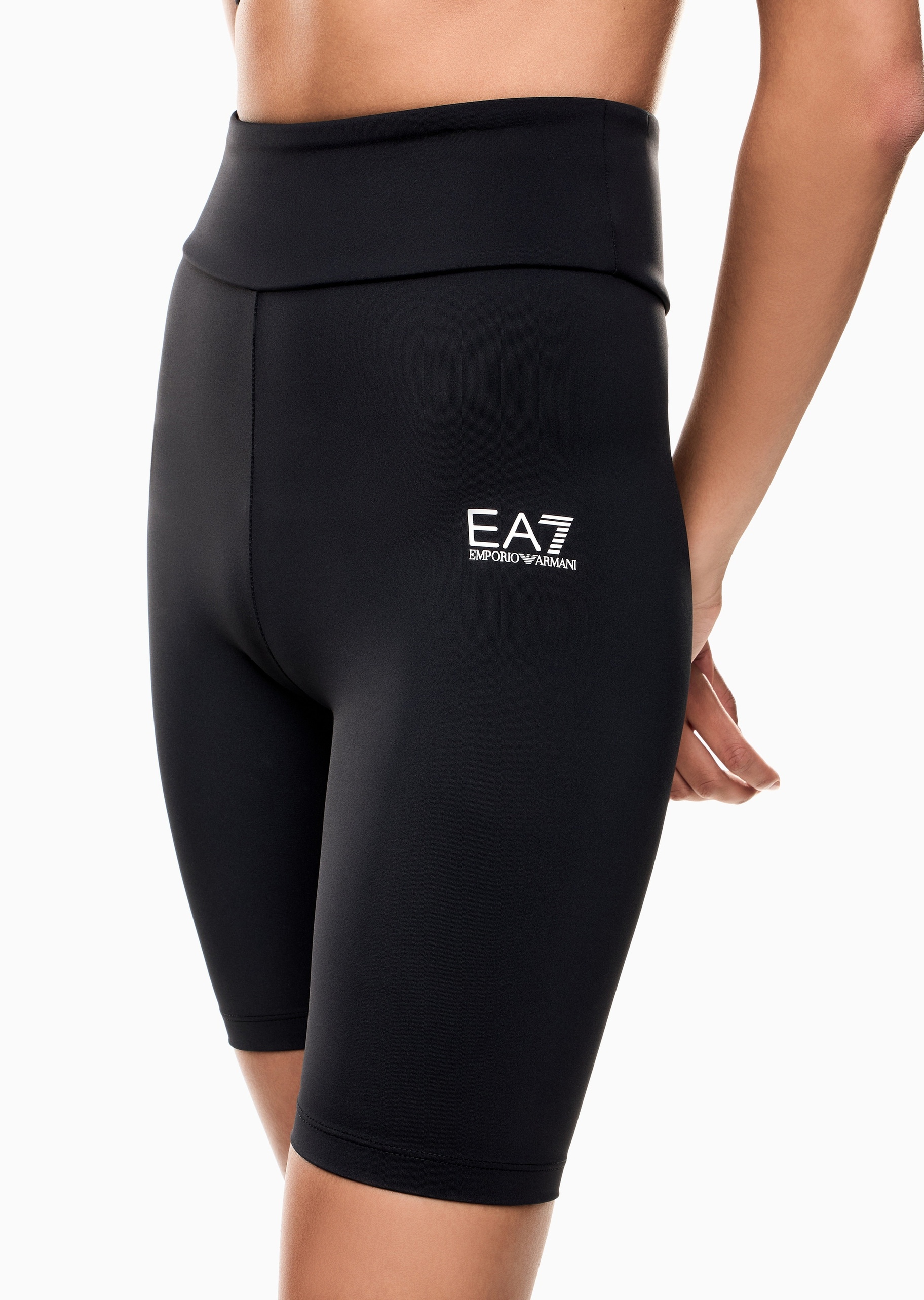 EA7 女士修身弹力跑步户外健身训练运动紧身短裤