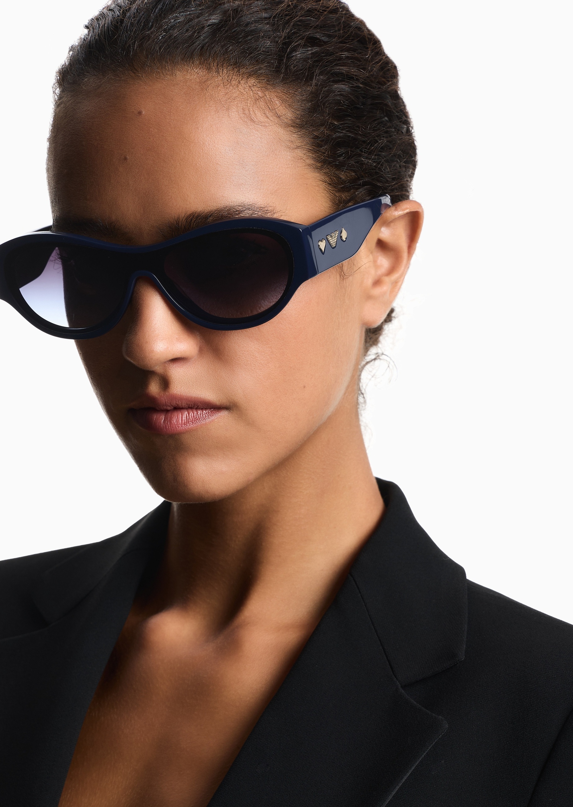 Emporio Armani 女士不规则形粗框加宽镜腿太阳眼镜