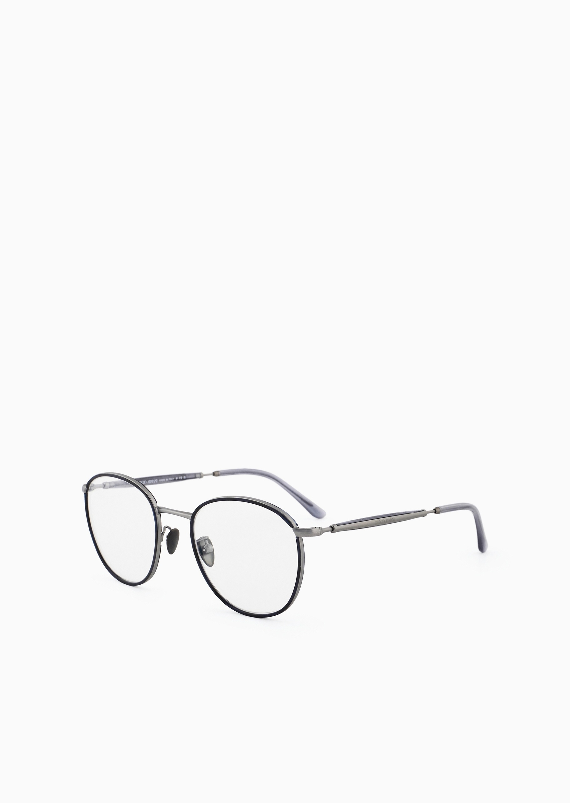 Giorgio Armani 男士圆形细框拼接镜腿简约光学眼镜