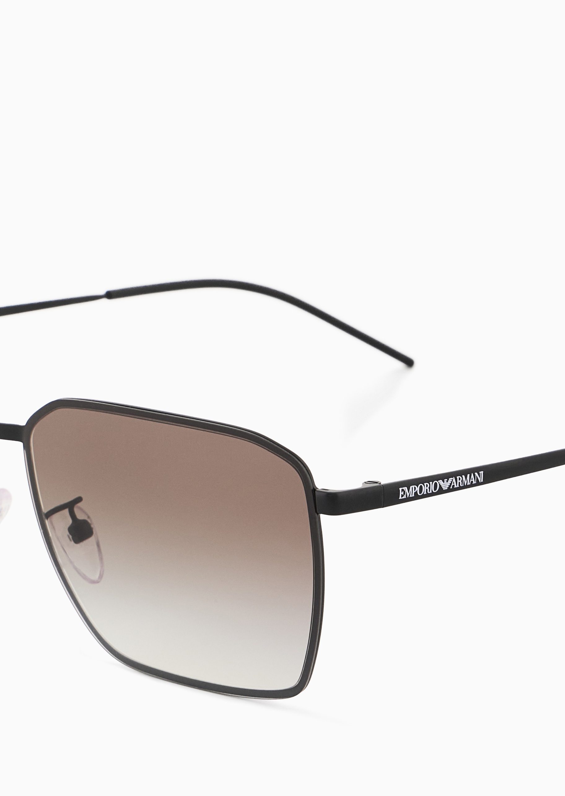 Emporio Armani 男士方形细框渐变镜片遮阳太阳眼镜