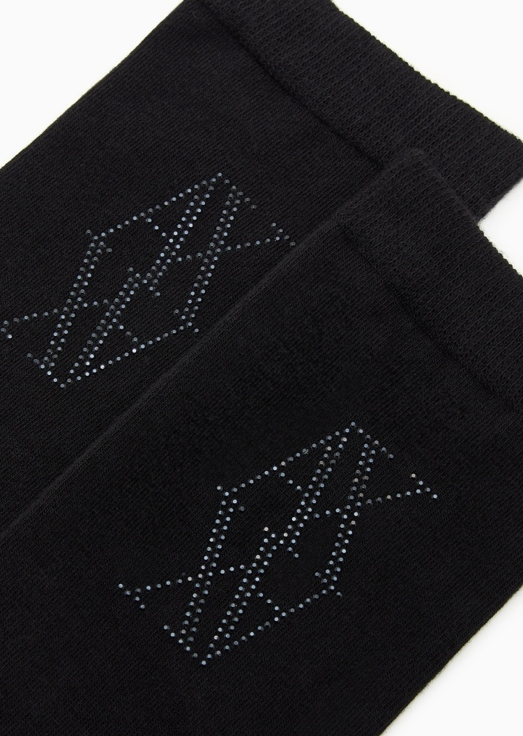 ARMANI EXCHANGE 女士棉质微弹中筒水钻字母标识祙子
