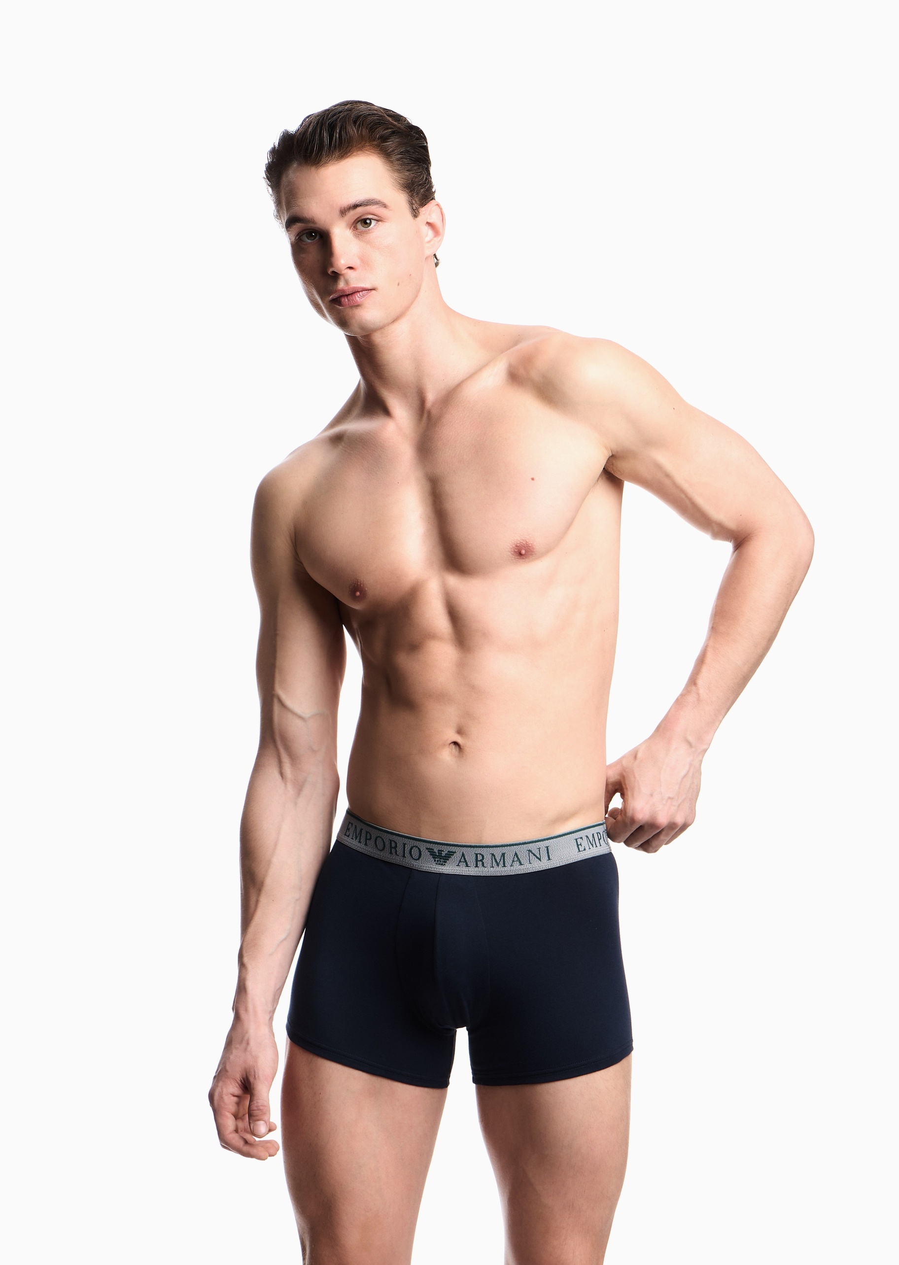 Emporio Armani 男士纯棉弹力平角两条装内裤套装