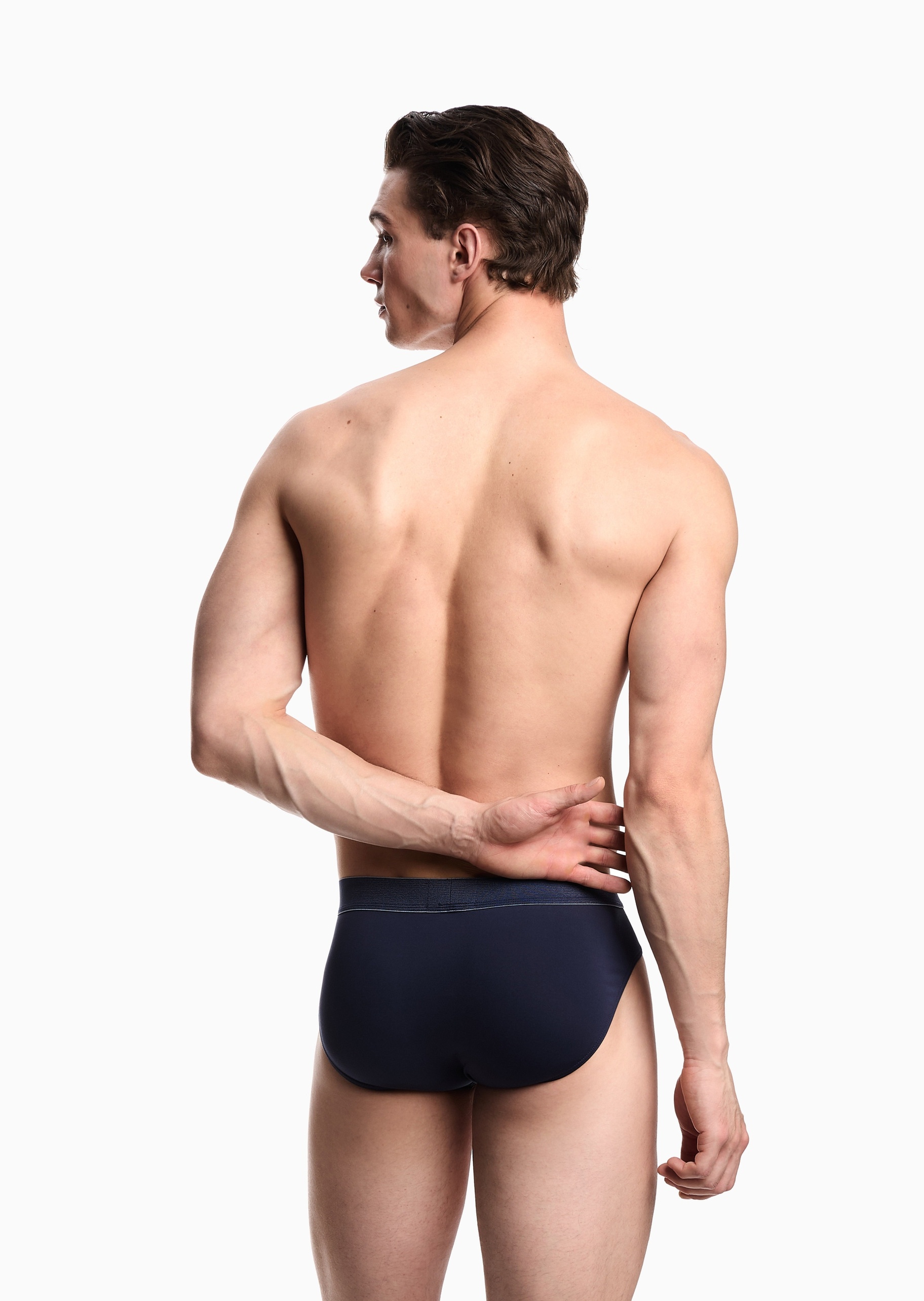 Emporio Armani 男士弹力三角字母标识提花饰边内裤