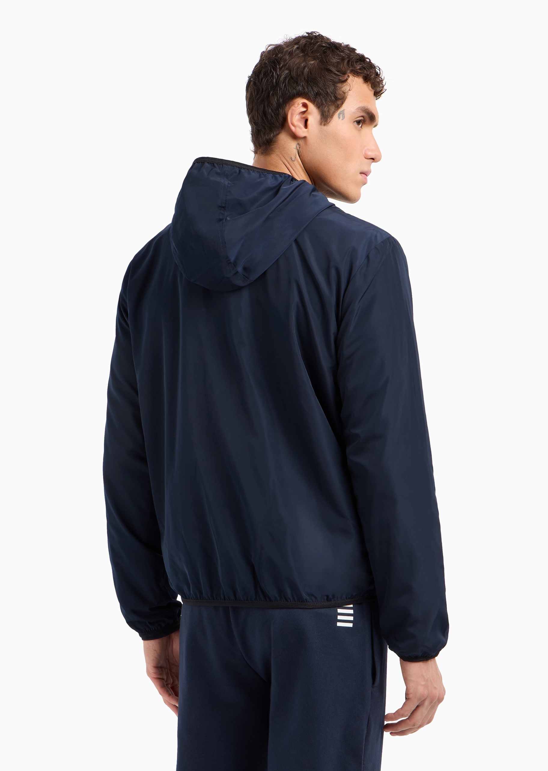 EA7 男士连帽拉链户外运动简约教练夹克外套