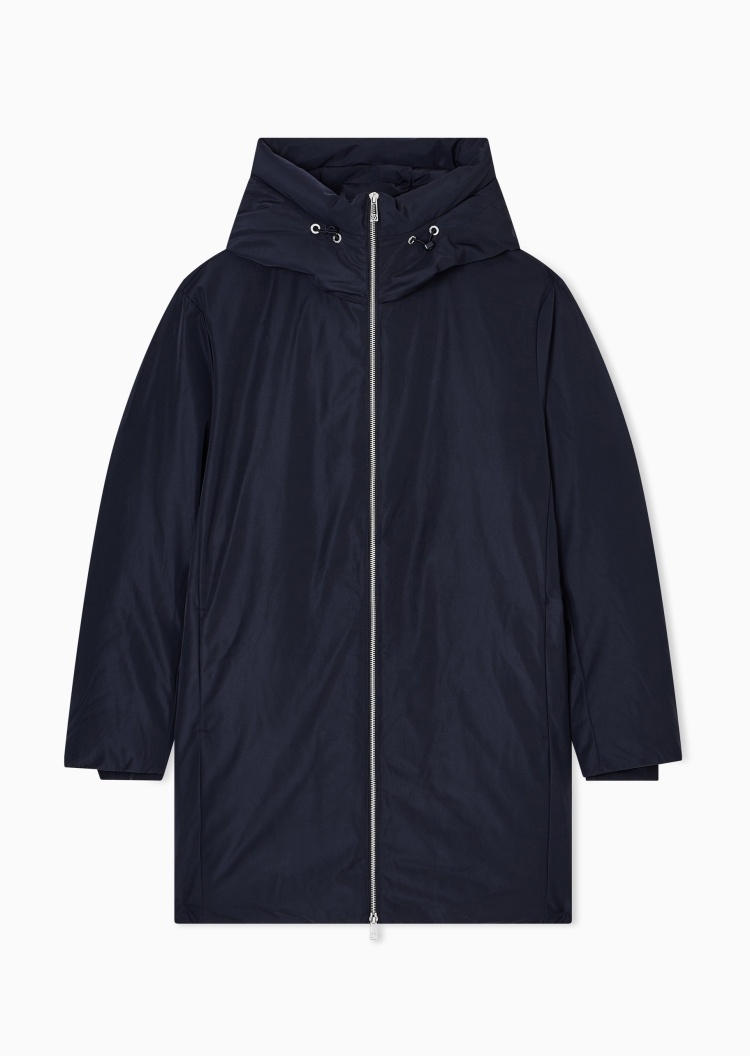 ARMANI EXCHANGE 男士长袖连帽拉链门襟纯色休闲风衣