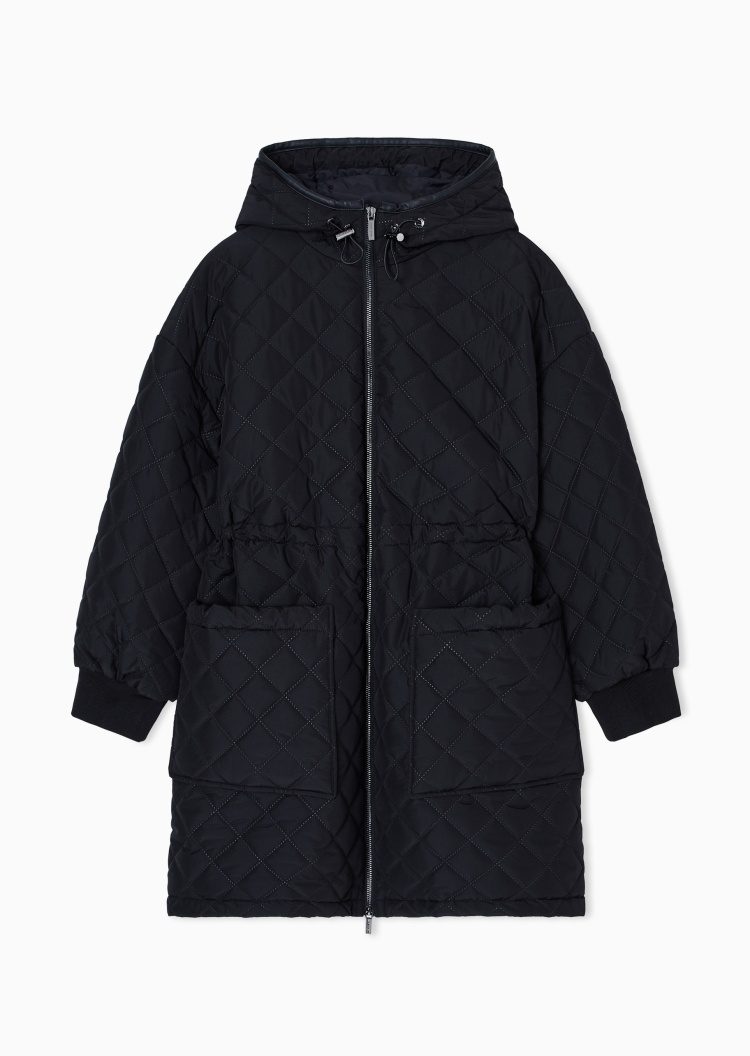 ARMANI EXCHANGE 女士长袖连帽拉链门襟通体绗缝棉服