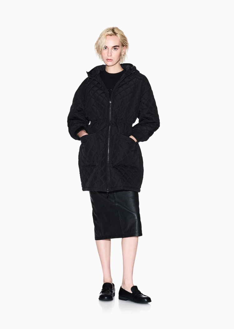 ARMANI EXCHANGE 女士长袖连帽拉链门襟通体绗缝棉服