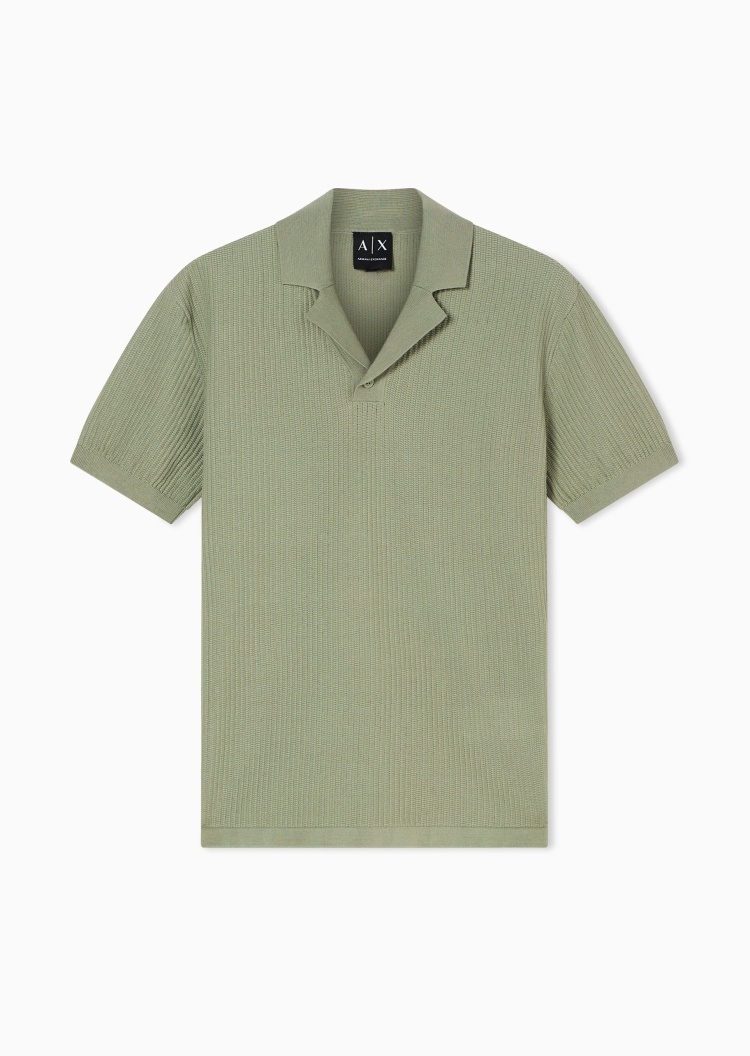 ARMANI EXCHANGE 男士纯棉短袖翻领针织Polo衫