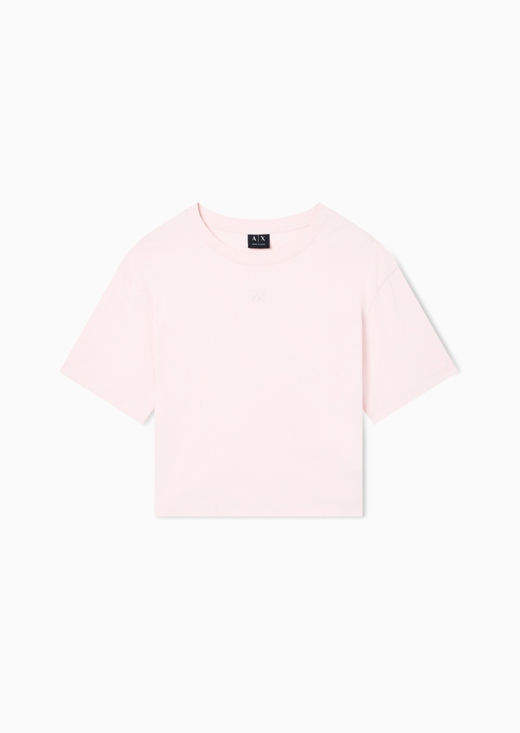 ARMANI EXCHANGE 女士纯棉宽松短袖短款圆领休闲轻薄T恤