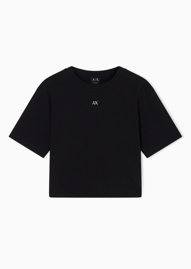 ARMANI EXCHANGE 女士纯棉宽松短袖短款圆领休闲轻薄T恤