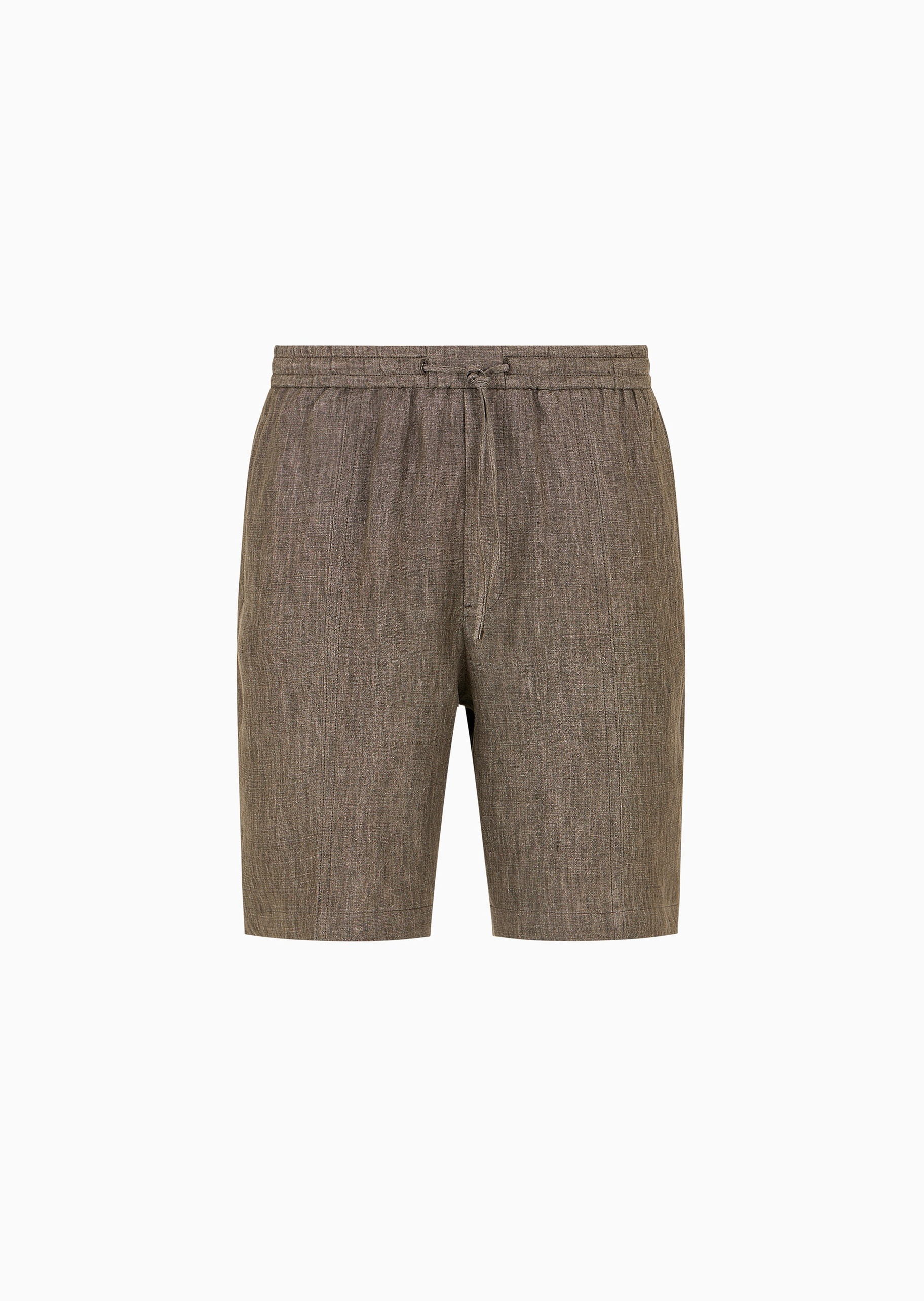 Emporio Armani 男士宽松商务休闲松弛感亚麻短裤