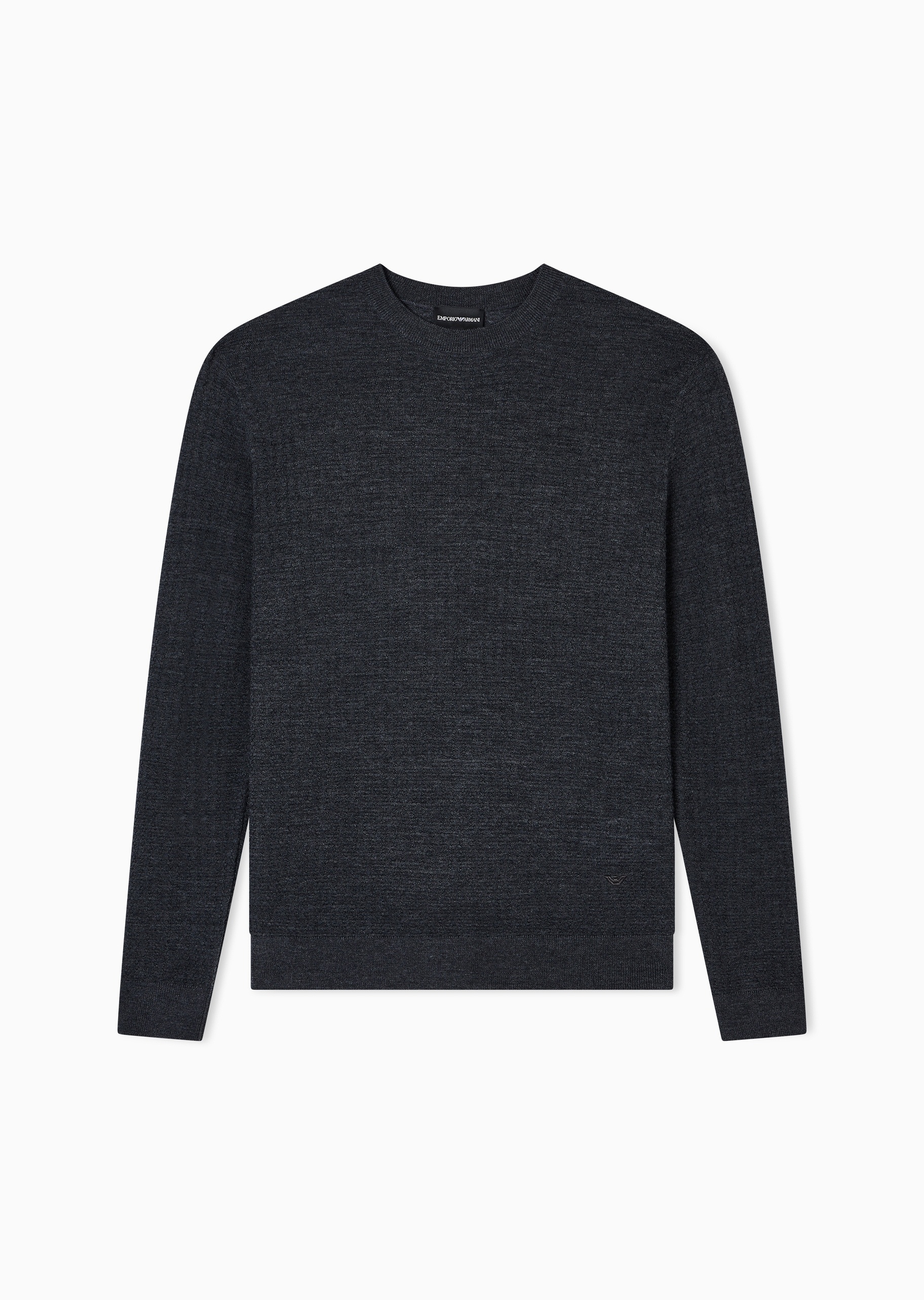 Emporio Armani 男士圆领绵羊毛老钱风套头针织毛衣