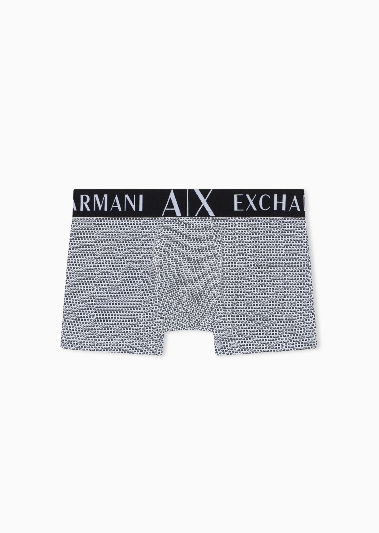 ARMANI EXCHANGE 男士弹力平角满印字母徽标时尚内裤
