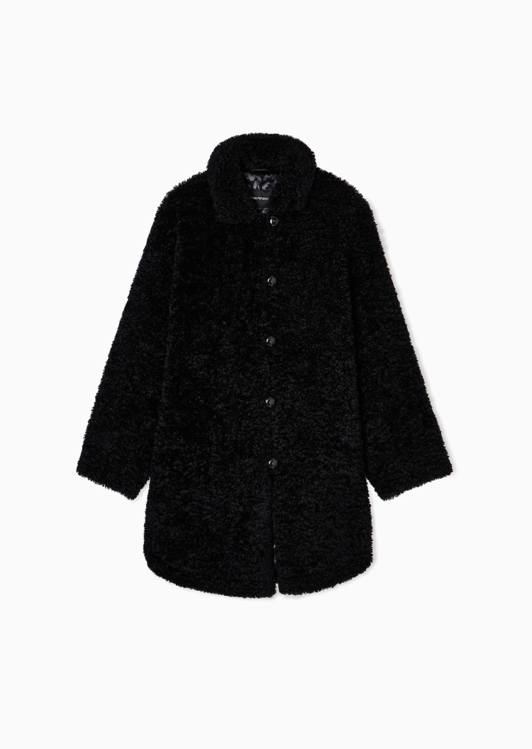 Emporio Armani 女士长袖翻领单排纽扣门襟秀场同款大衣