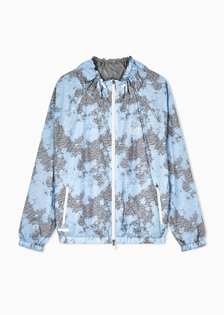 EA7 女士抽绳领双面穿运动夹克外套