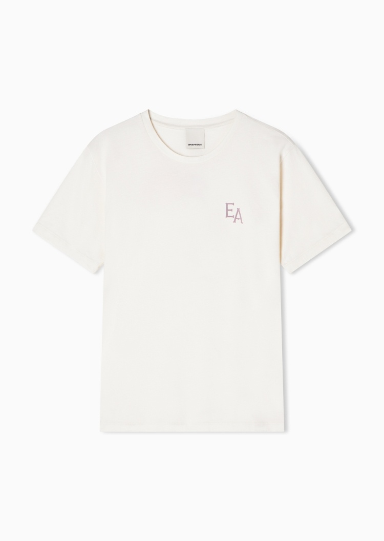 Emporio Armani 女士纯棉轻薄合身短袖圆领休闲T恤