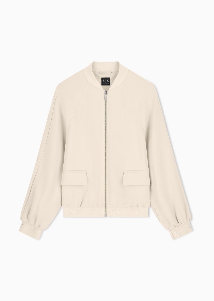 ARMANI EXCHANGE 女士长袖棒球领拉链刺绣标识夹克
