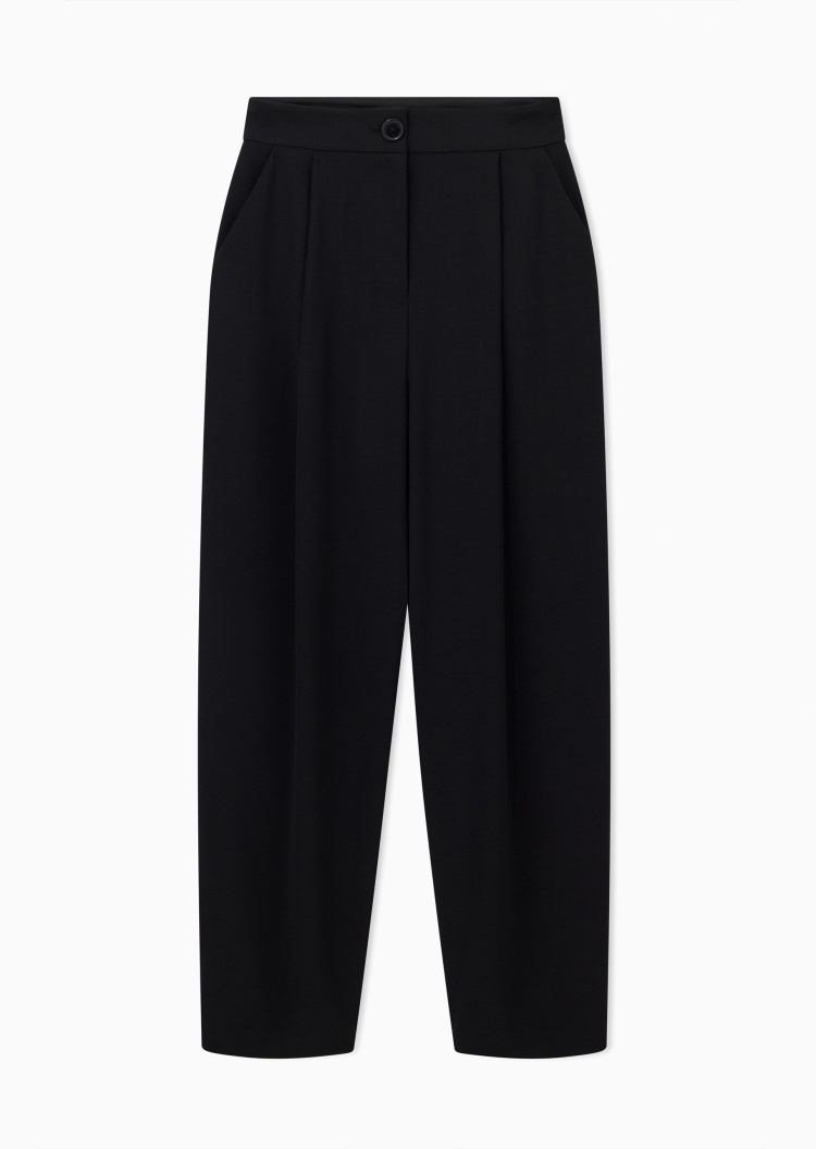 ARMANI EXCHANGE 女士合身长款锥形简约纯色褶皱休闲裤