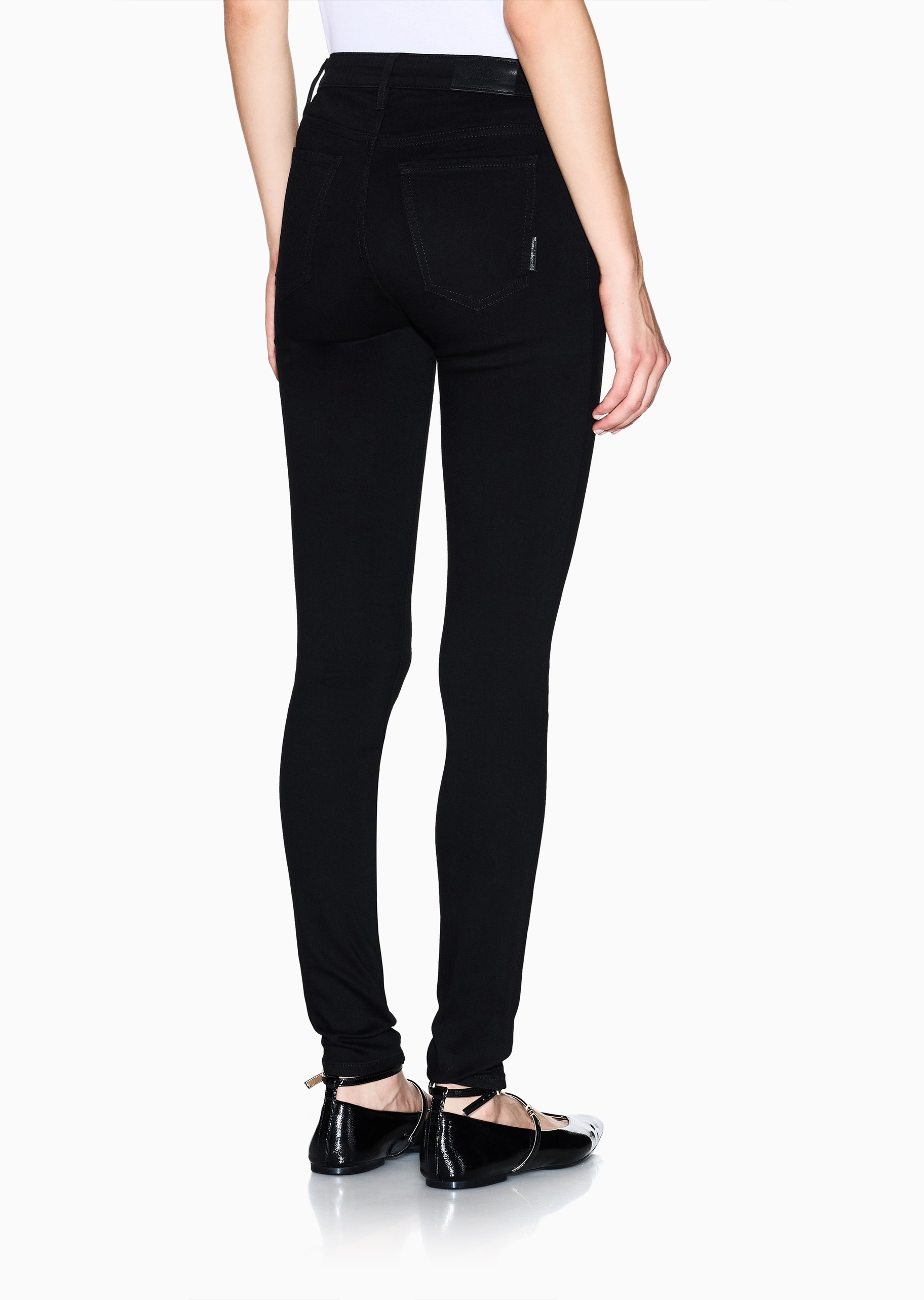 ARMANI EXCHANGE 女士棉质微弹紧身中腰长款铅笔窄脚牛仔裤