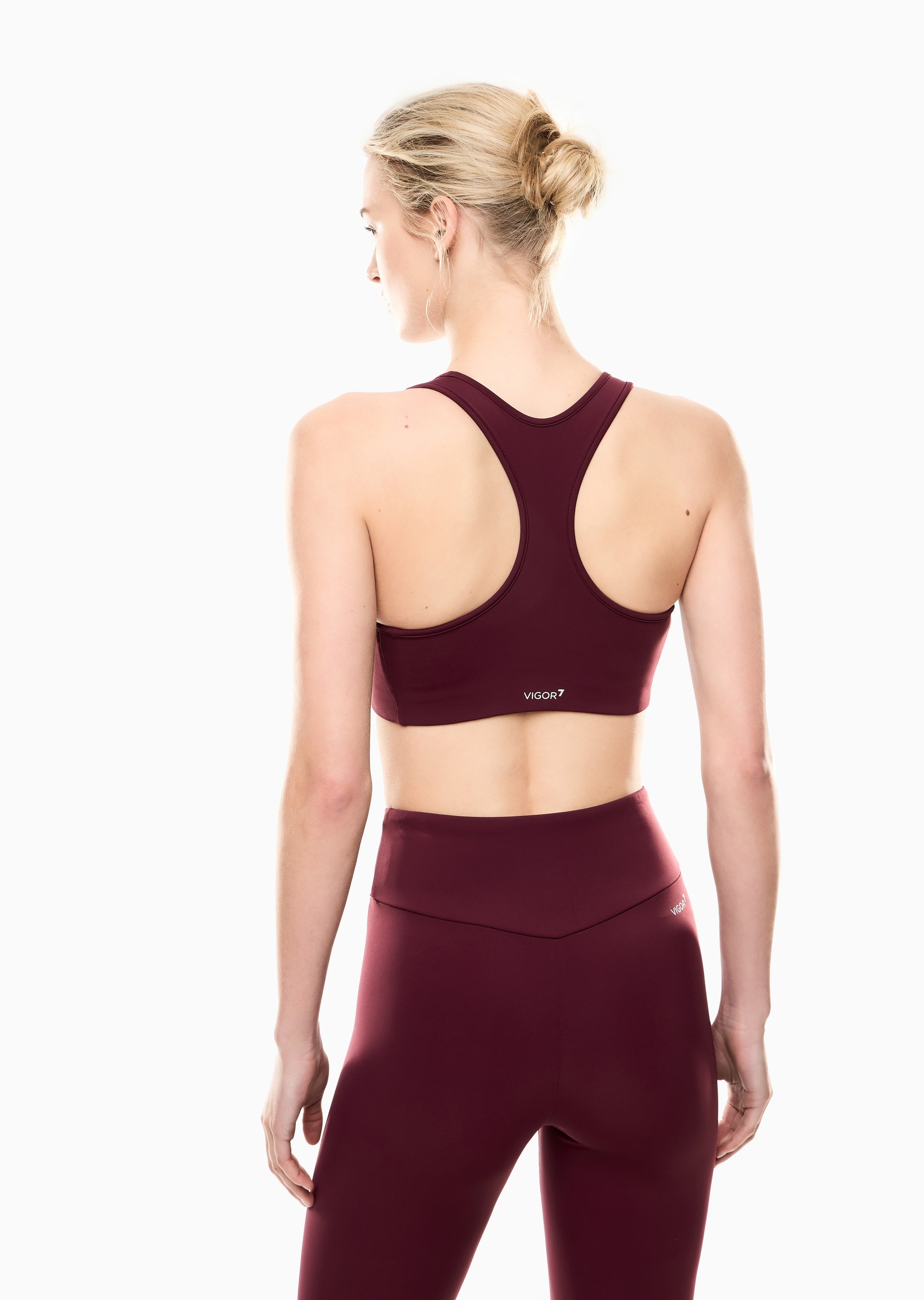 EA7 女士弹力无袖圆领撞色印花工字文胸