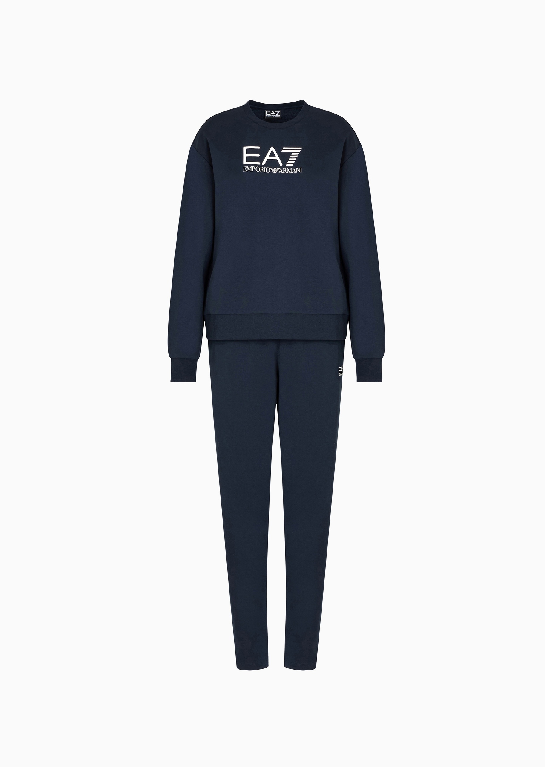 EA7 女士纯棉圆领卫衣卫裤健身训练运动套装