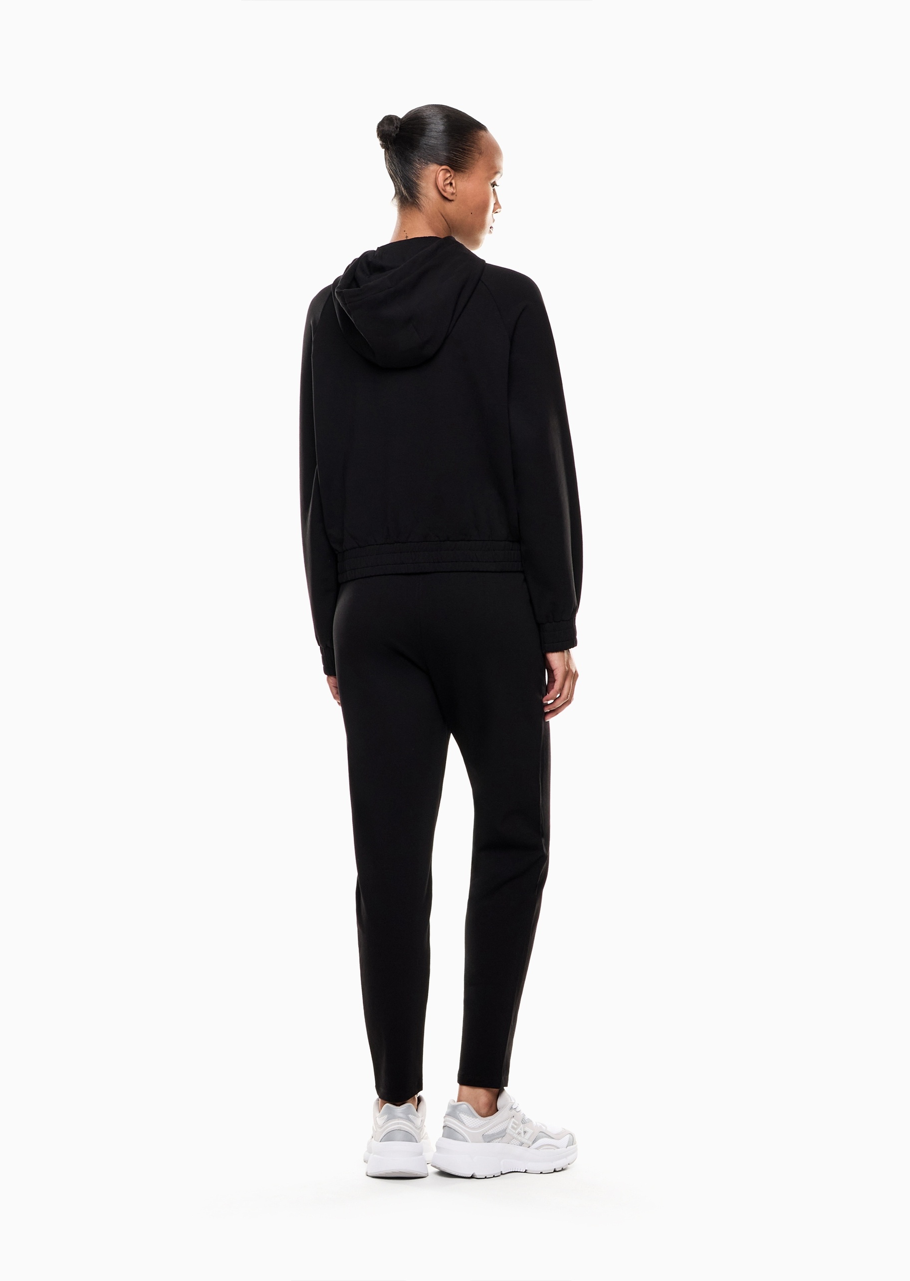 EA7 女士弹力棉连帽卫衣系带卫裤运动套装