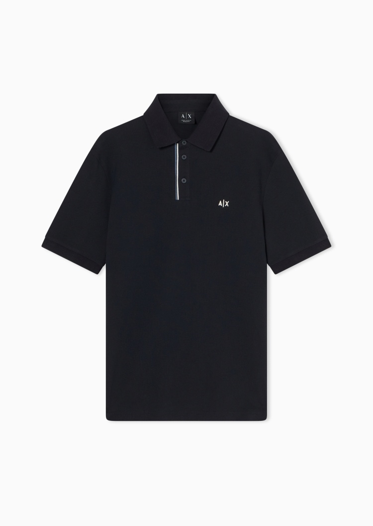 ARMANI EXCHANGE 男士珠地纯棉短袖翻领刺绣Polo衫