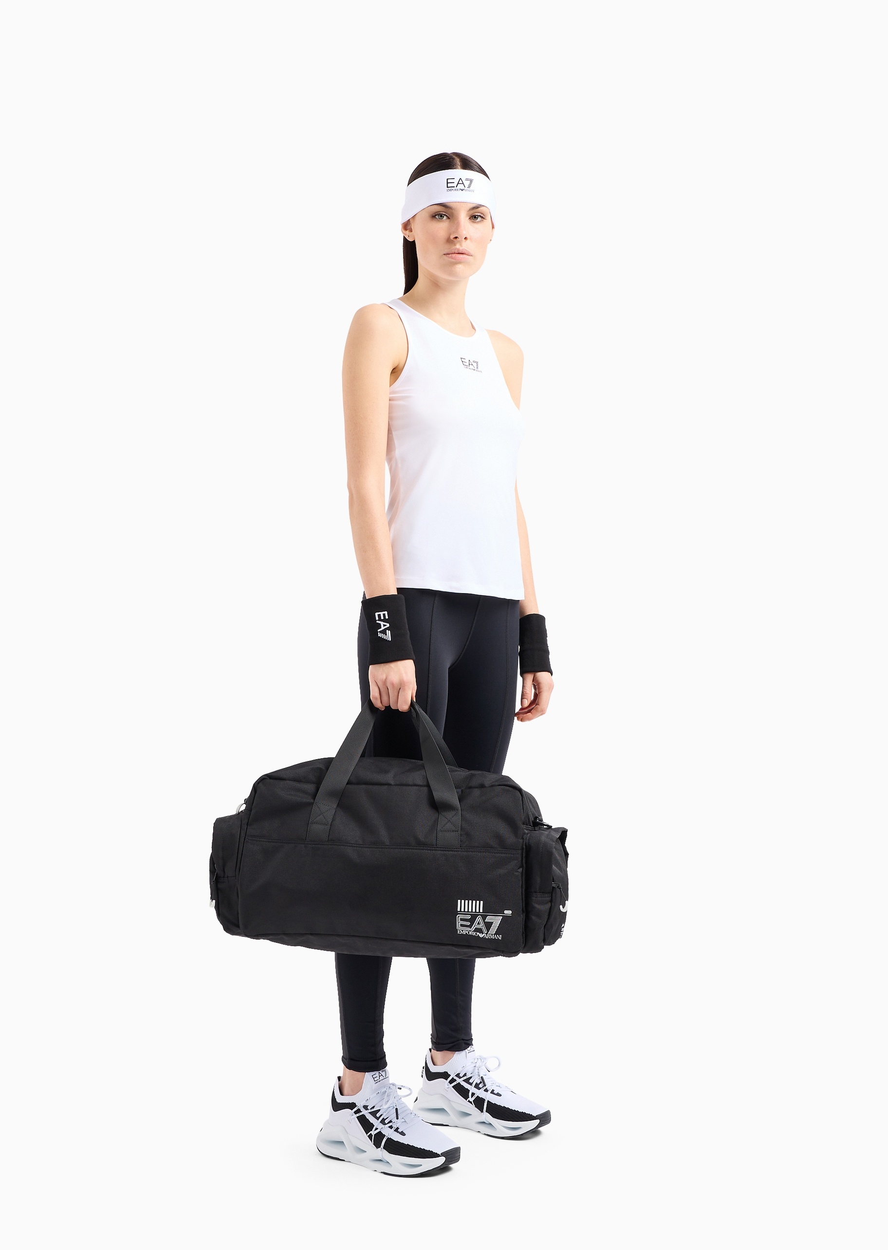 EA7 男女同款拉链可拆卸肩带健身训练手提健身包