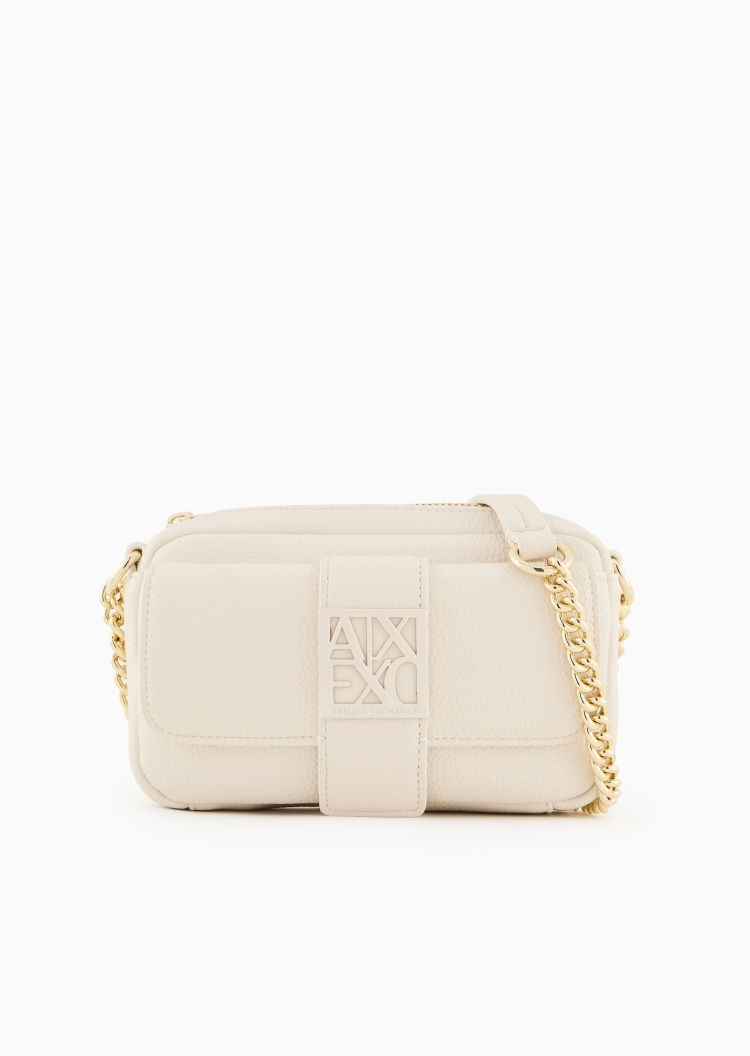 ARMANI EXCHANGE 女士小号拉链横款链条斜挎单肩包