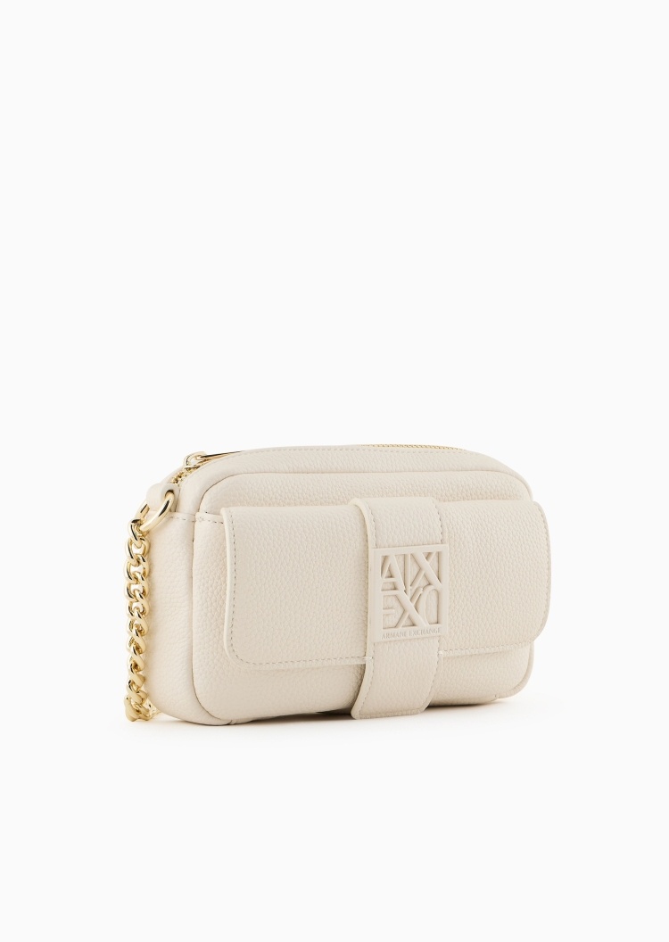 ARMANI EXCHANGE 女士小号拉链横款链条斜挎单肩包