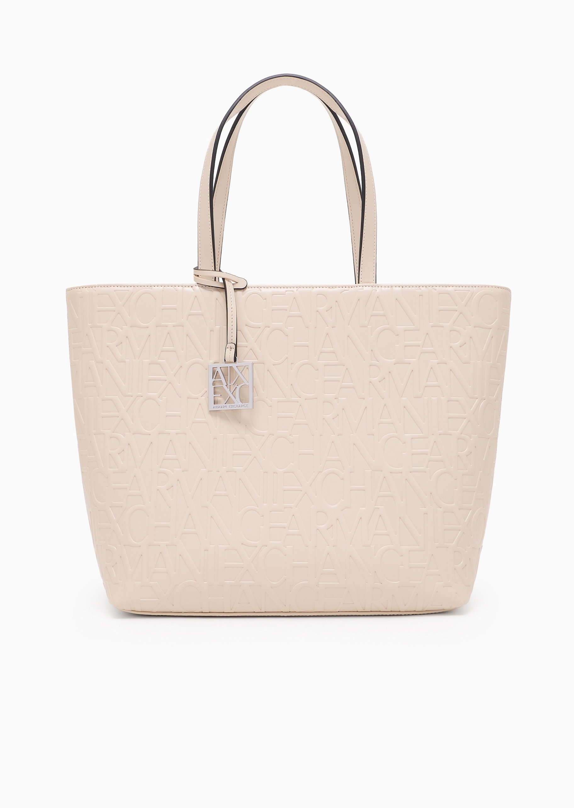 ARMANI EXCHANGE 女士拉链字母压花手提单肩托特包