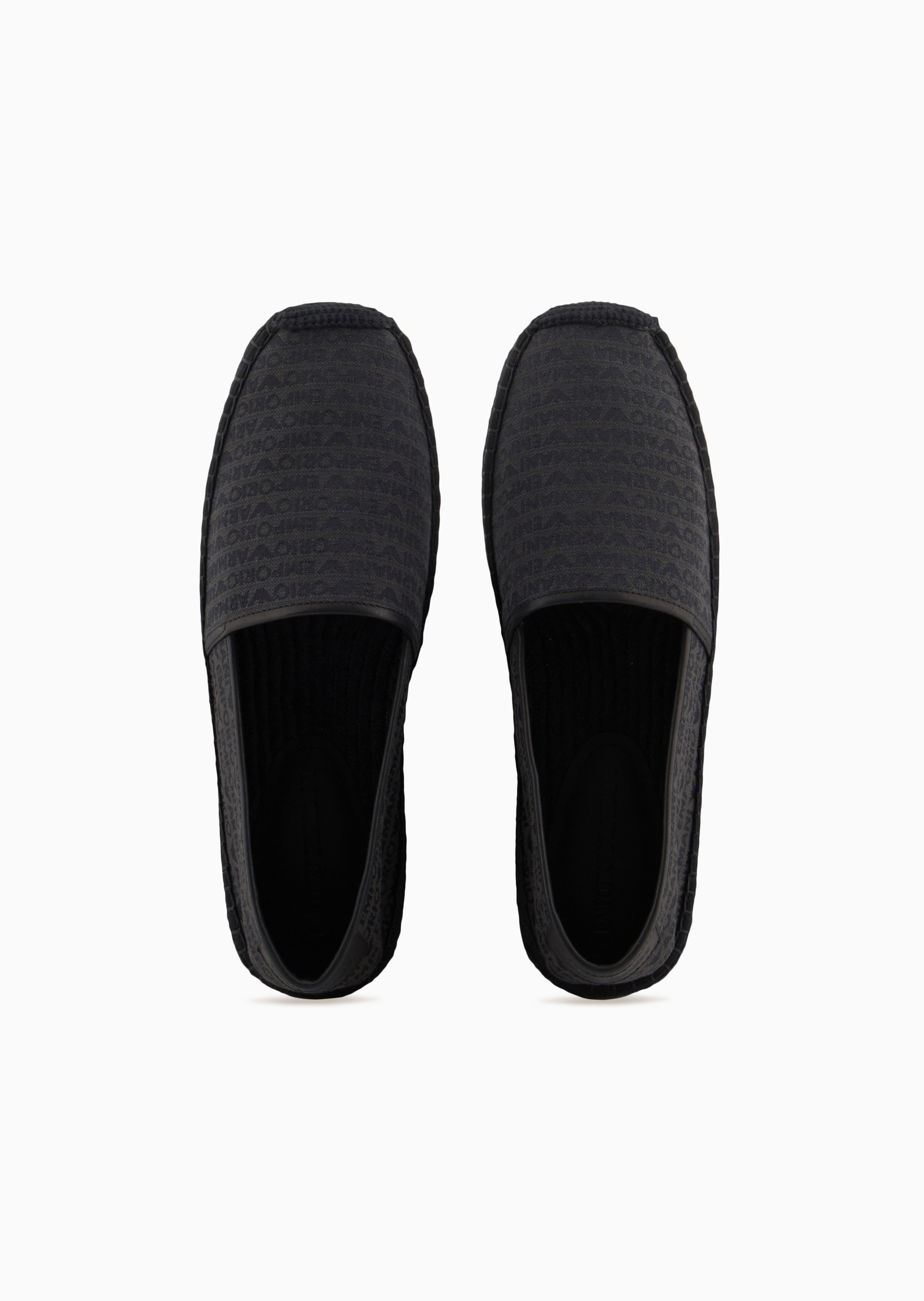 Emporio Armani 男士一脚蹬低帮平底老花休闲草编鞋