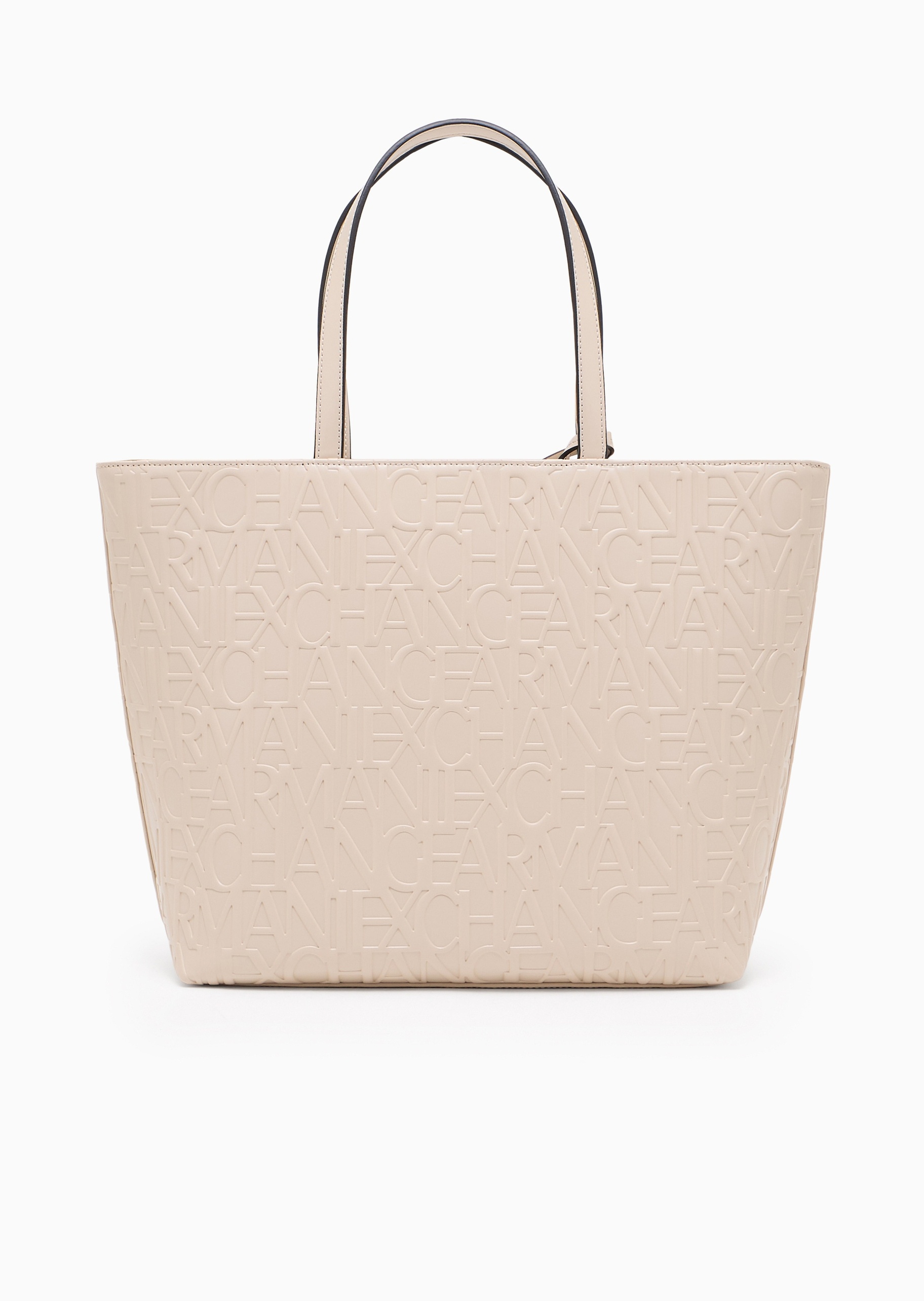 ARMANI EXCHANGE 女士拉链字母压花手提单肩托特包
