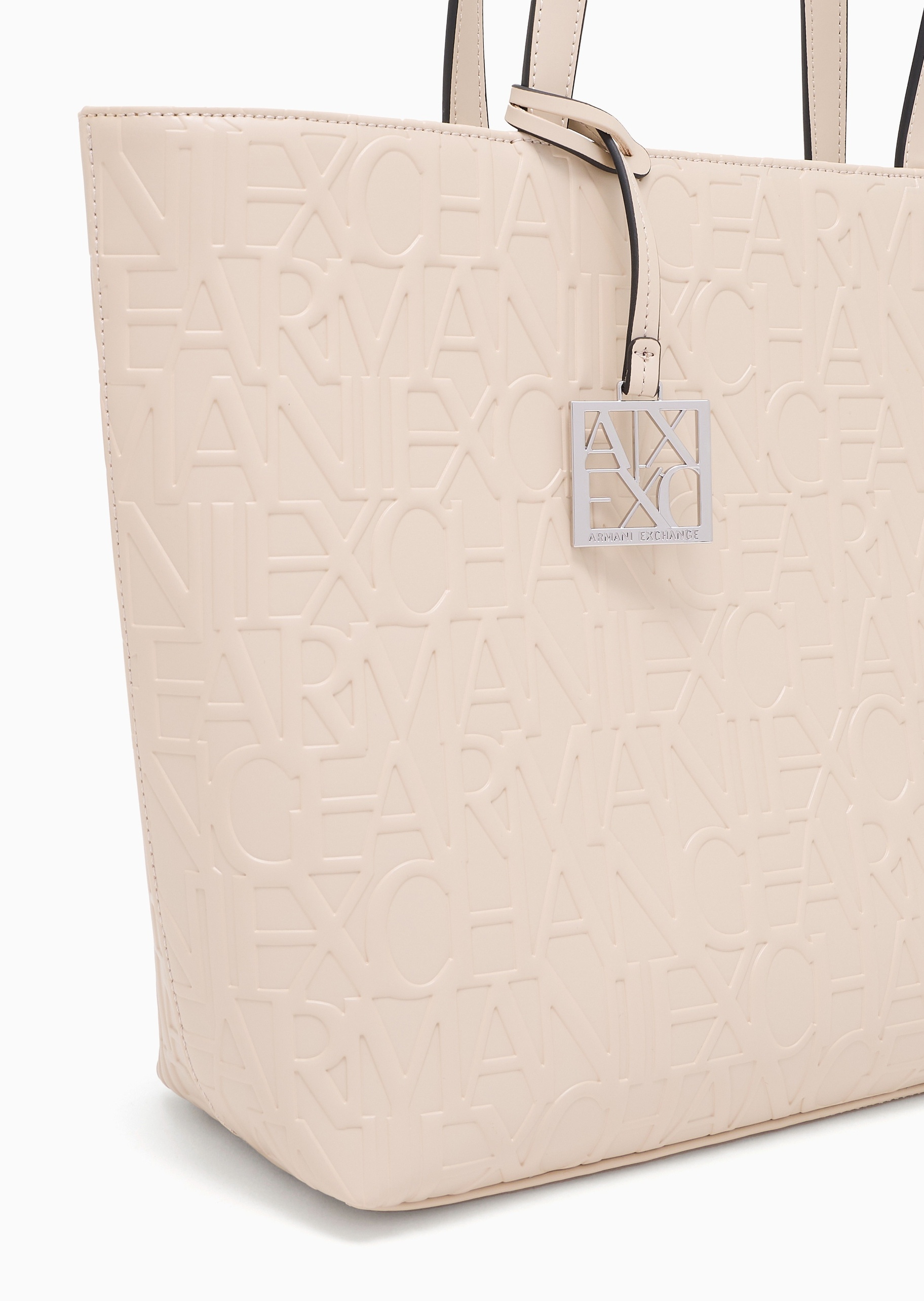 ARMANI EXCHANGE 女士拉链字母压花手提单肩托特包