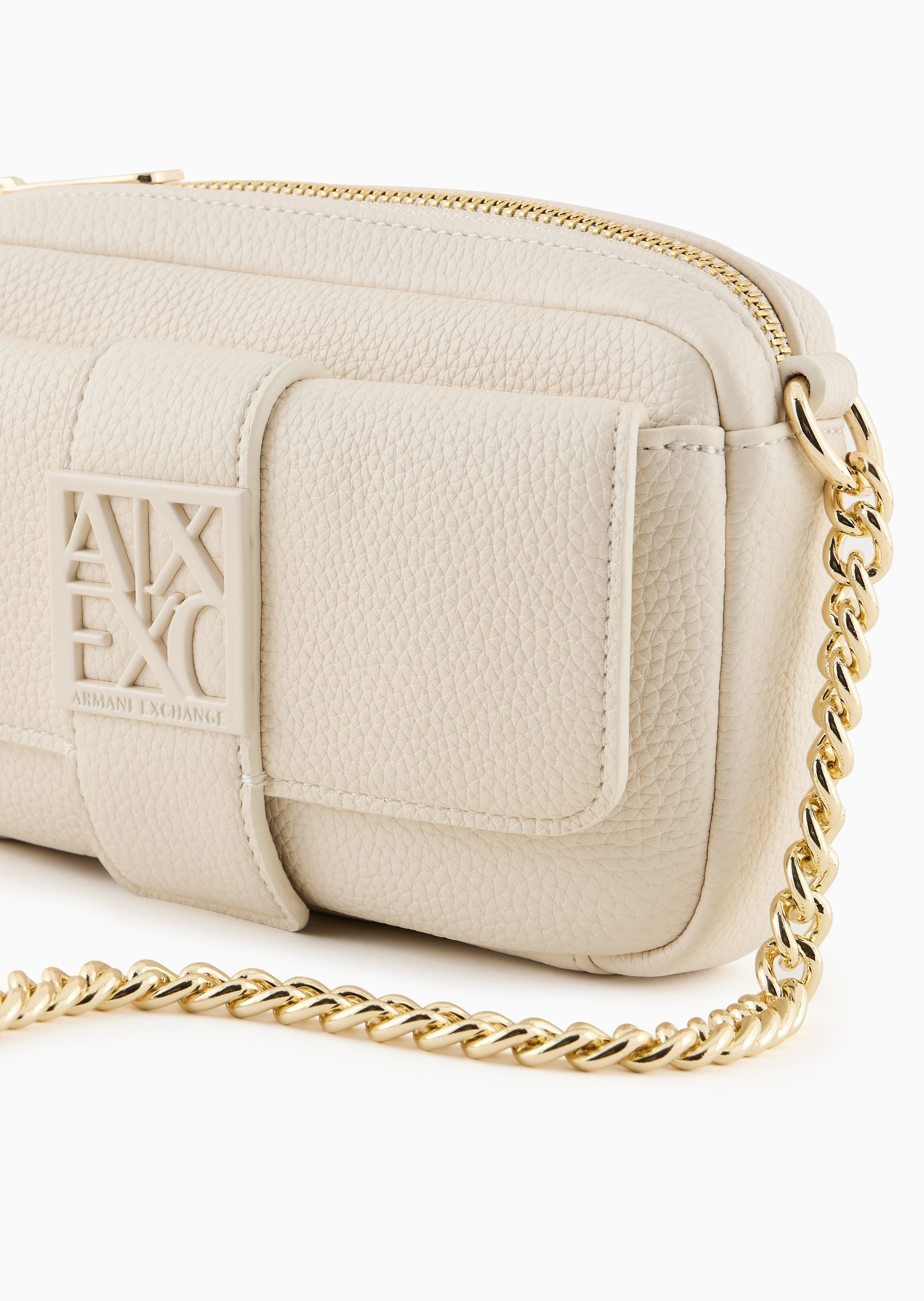 ARMANI EXCHANGE 女士小号拉链横款链条斜挎单肩包