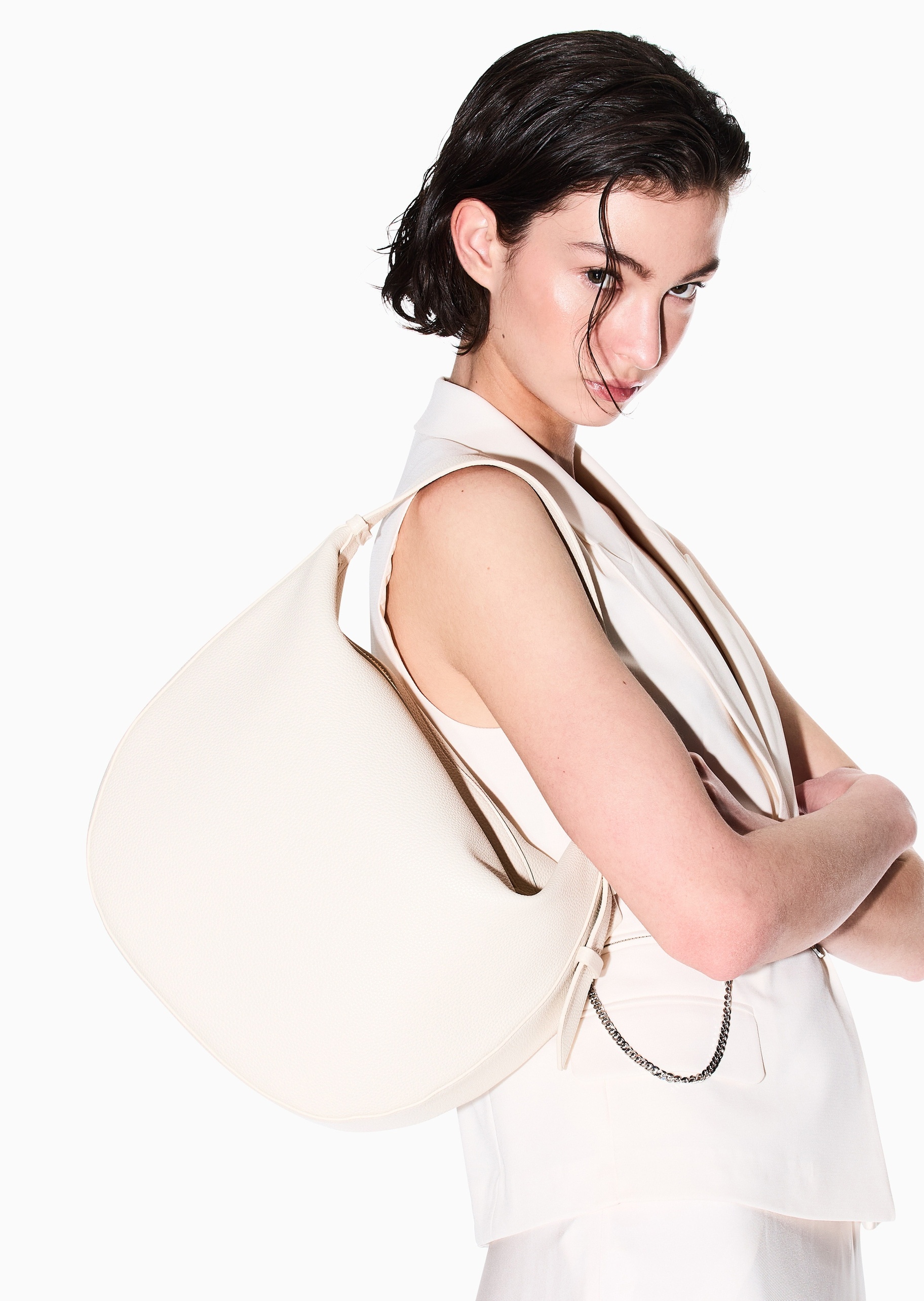 ARMANI EXCHANGE 女士商务休闲中号Hobo手提单肩月牙包