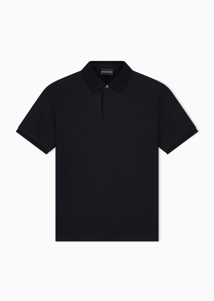 Emporio Armani 男士纯棉短袖翻领肌理感Polo衫