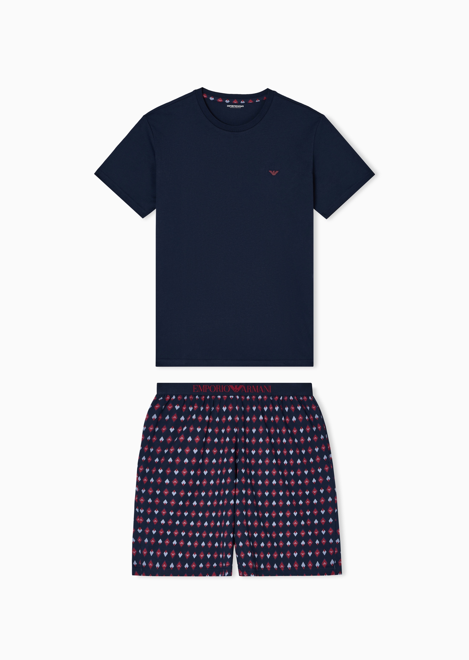 Emporio Armani 男士纯棉松驰休闲简约亲肤柔软家居睡衣套装