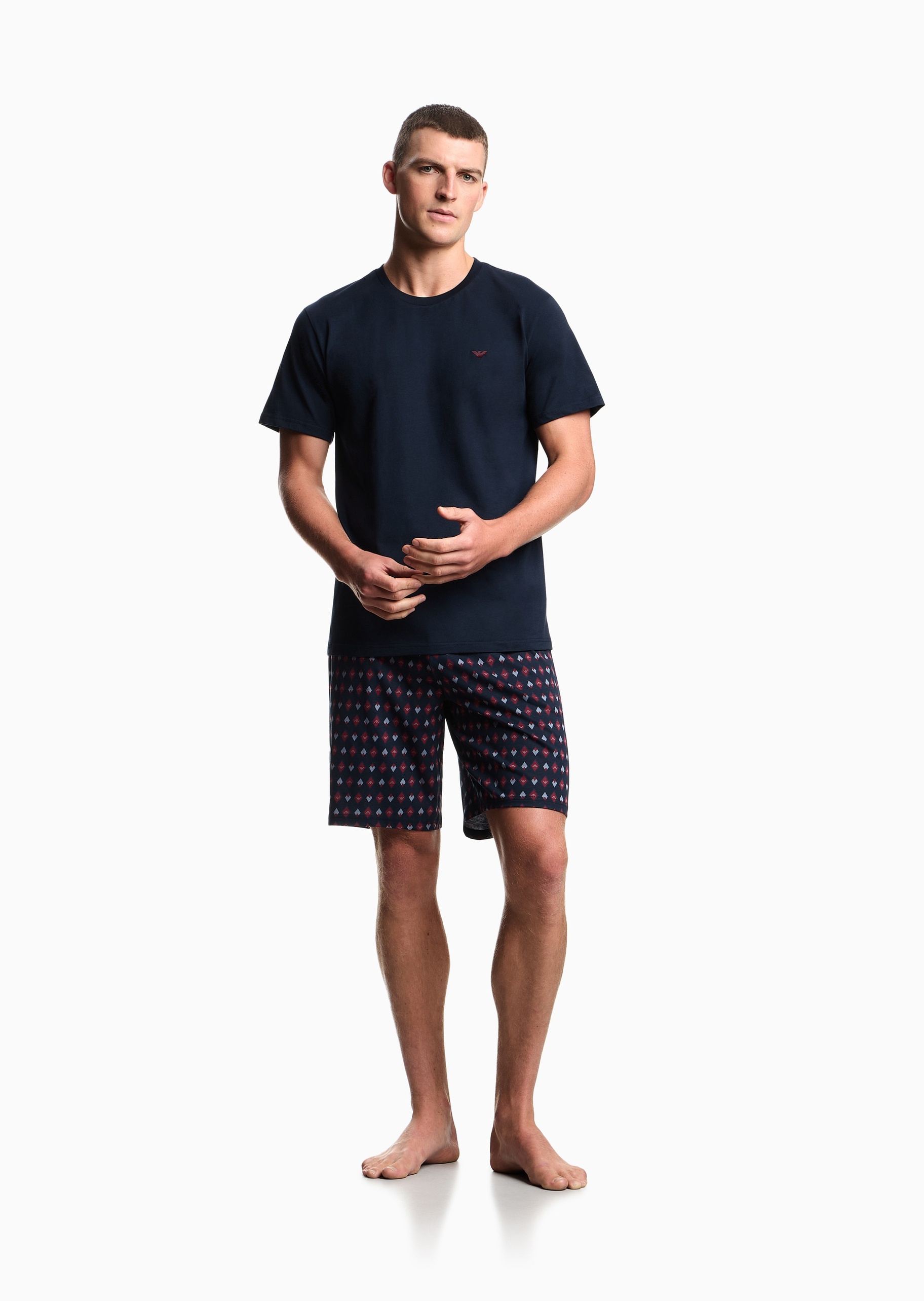 Emporio Armani 男士纯棉松驰休闲简约亲肤柔软家居睡衣套装