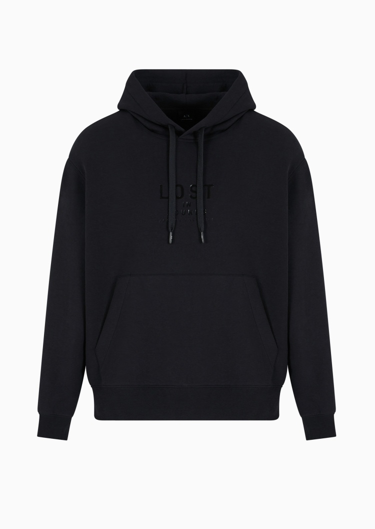 ARMANI EXCHANGE 男士棉质微弹宽松长袖连帽套头卫衣