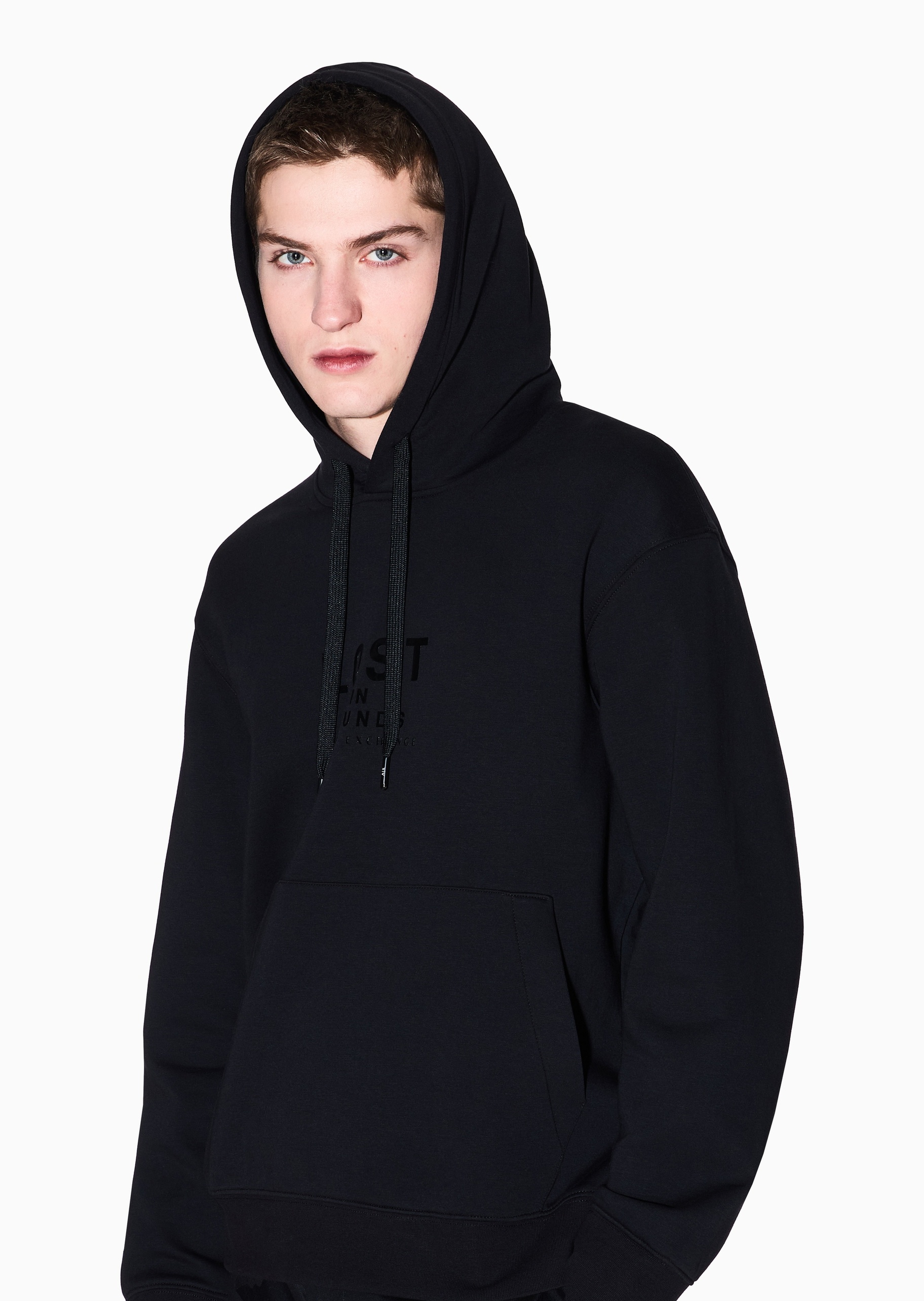 ARMANI EXCHANGE 男士棉质微弹宽松长袖连帽套头卫衣
