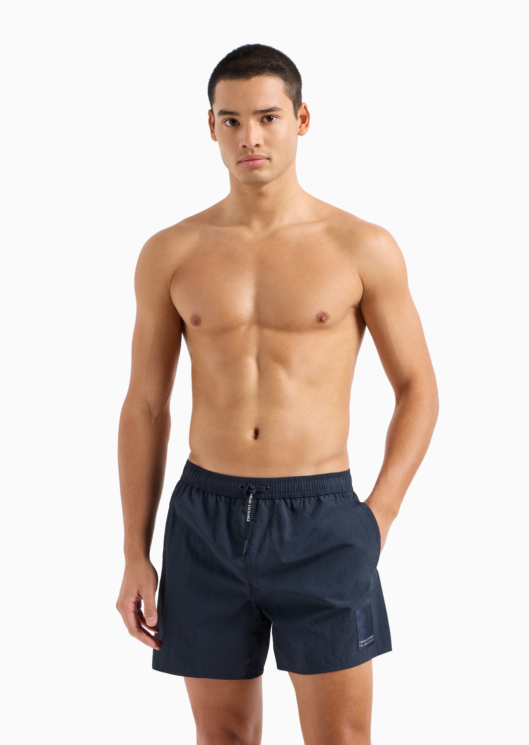 ARMANI EXCHANGE 男士系带腰短款平角休闲运动沙滩裤